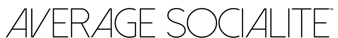 Texto que dice 'Average Socialite' en letras mayúsculas y minimalistas.