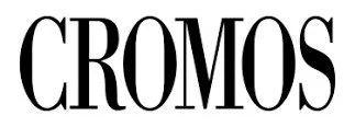 Logotipo con la palabra 'CROMOS' en letras negras