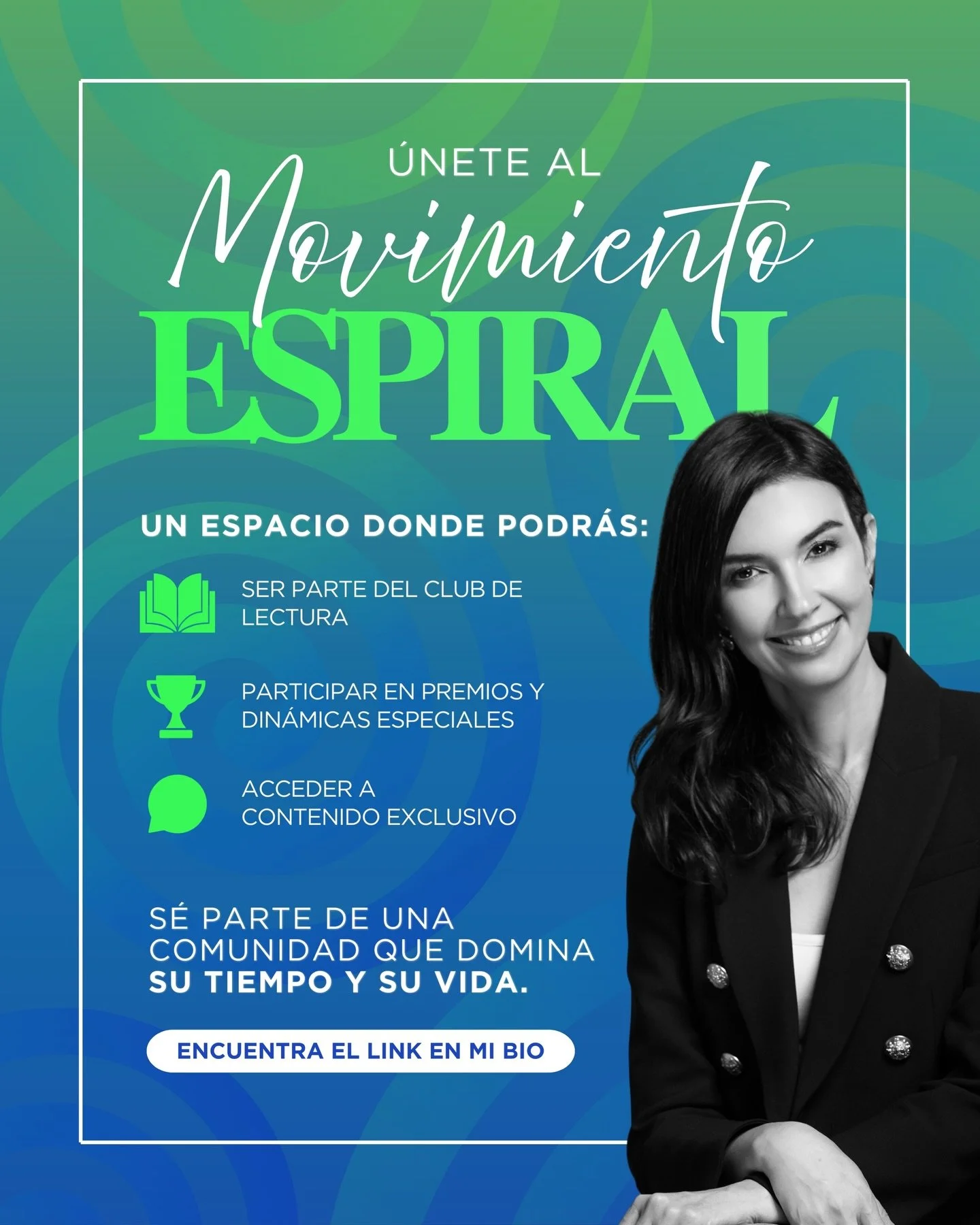 Les quiero contar que estoy creando un movimiento de personas que dominan su tiempo y su vida, como premicia para el lanzamiento de mi nuevo libro.

Al unirse al Movimiento Espiral Ascendente obtendr&aacute;n:​
✅ Acceso anticipado al libro con descue