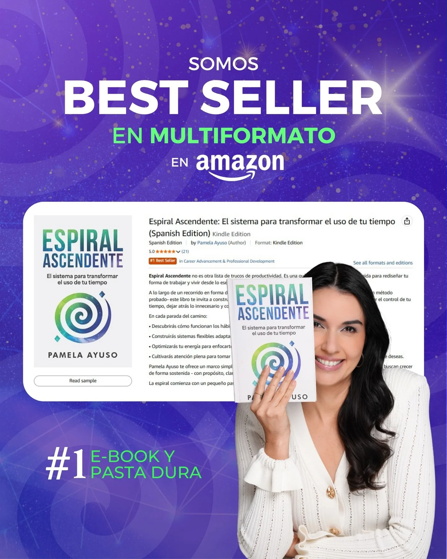 &iexcl;LO LOGRAMOS! 🏆✨
Espiral Ascendente es #1 Best Seller en multiformato: e-book y pasta dura.
Gracias por leer, compartir y recomendar. Esto es de ustedes 💜
&iquest;Ya lo tienes? Link en bio.
