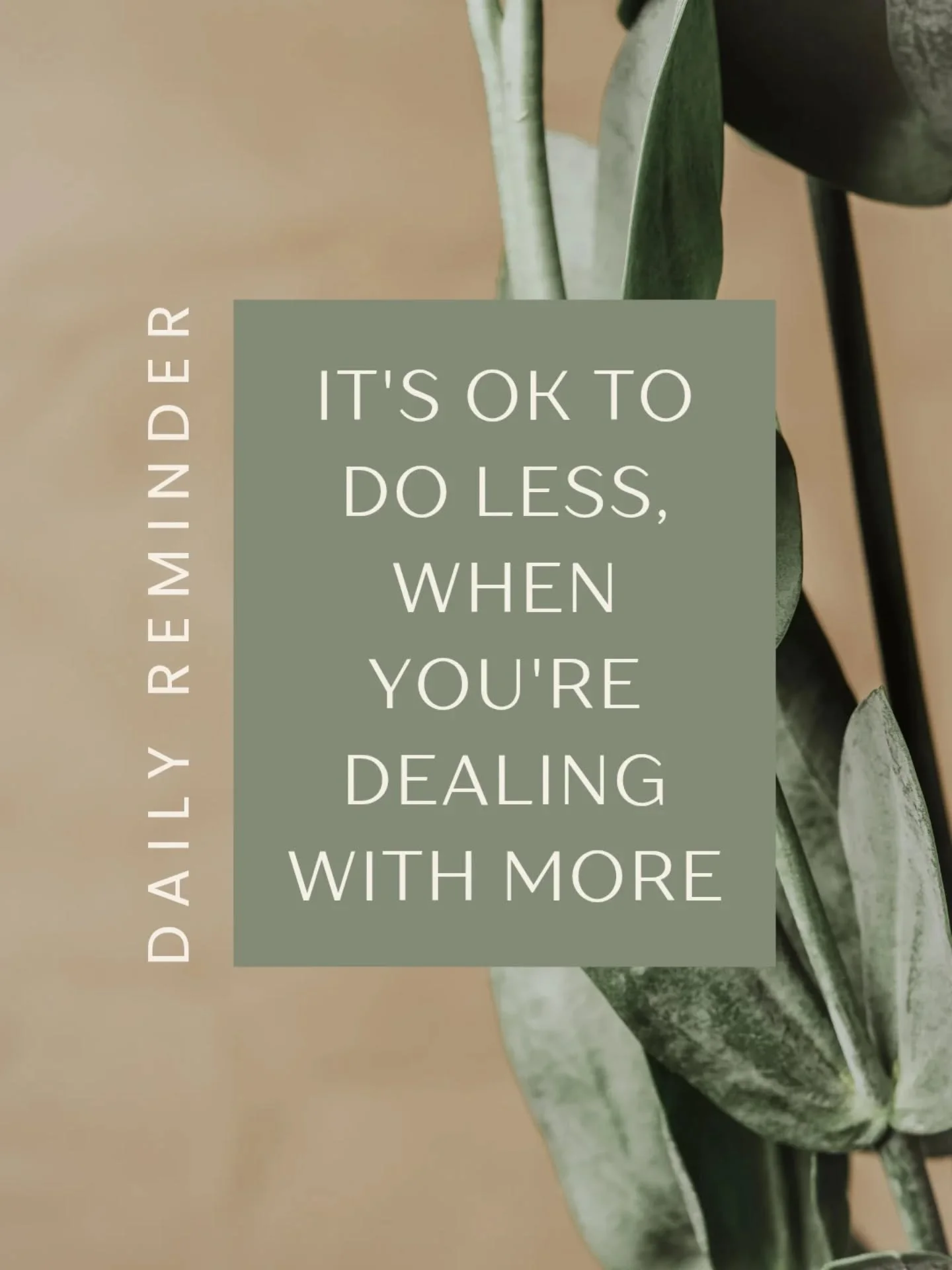 ✨️✨️ D A I L Y  R E M I N D E R- &quot;Its ok to do less  when you're dealing with more&quot; ✨️✨️

When stress feels constant, it&rsquo;s your body&rsquo;s way of saying &ldquo;slow down.&rdquo; 💛

Chronic overwhelm activates the fight or flight re