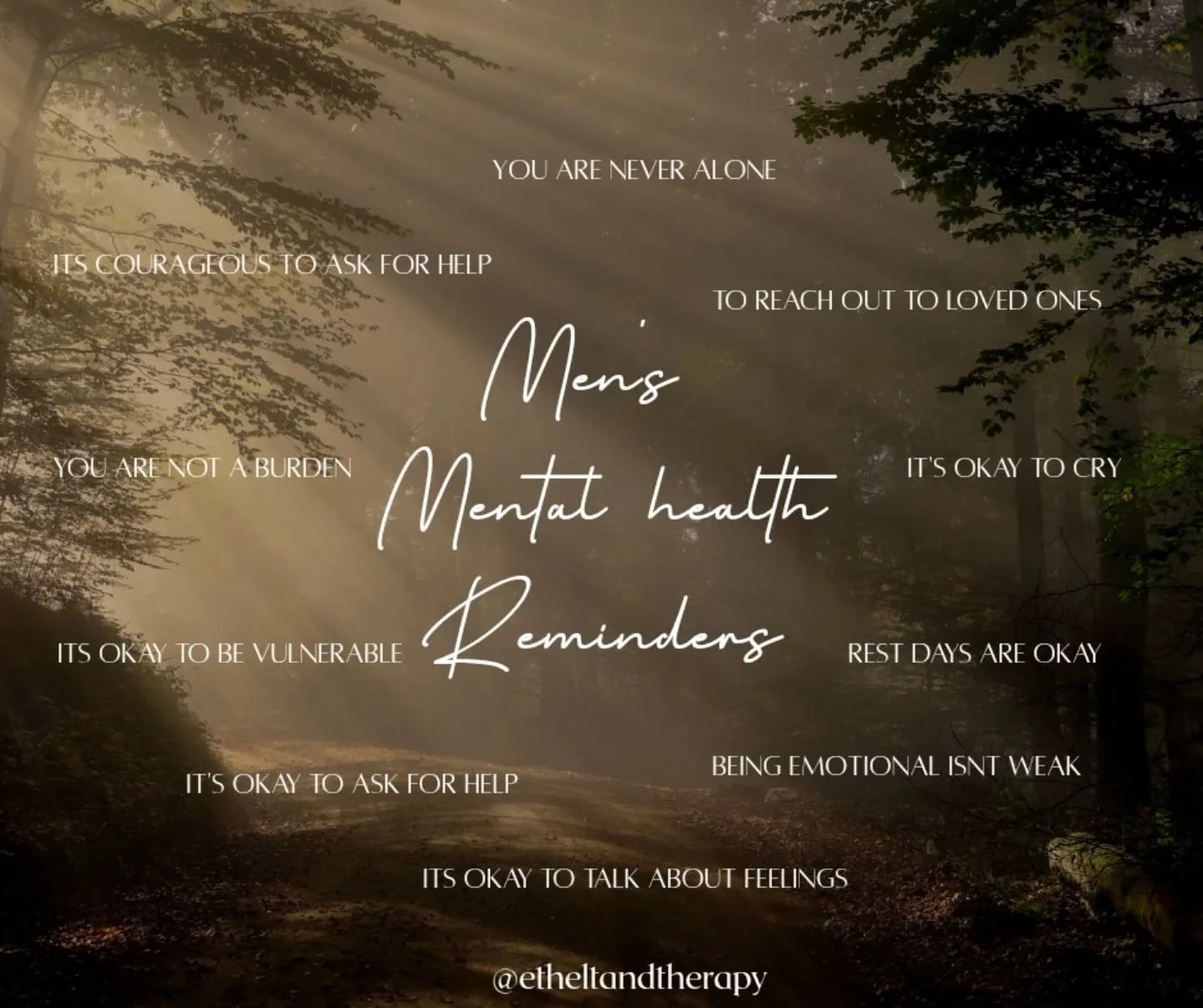 ✨️ November is Men's mental health month✨️

&ldquo;The hardest battles are often invisible.&rdquo;

Anxiety + Burnout =Loneliness/isolation

Healing starts when we stop telling men to &quot;man up&quot; and we start asking &quot;how are you really do