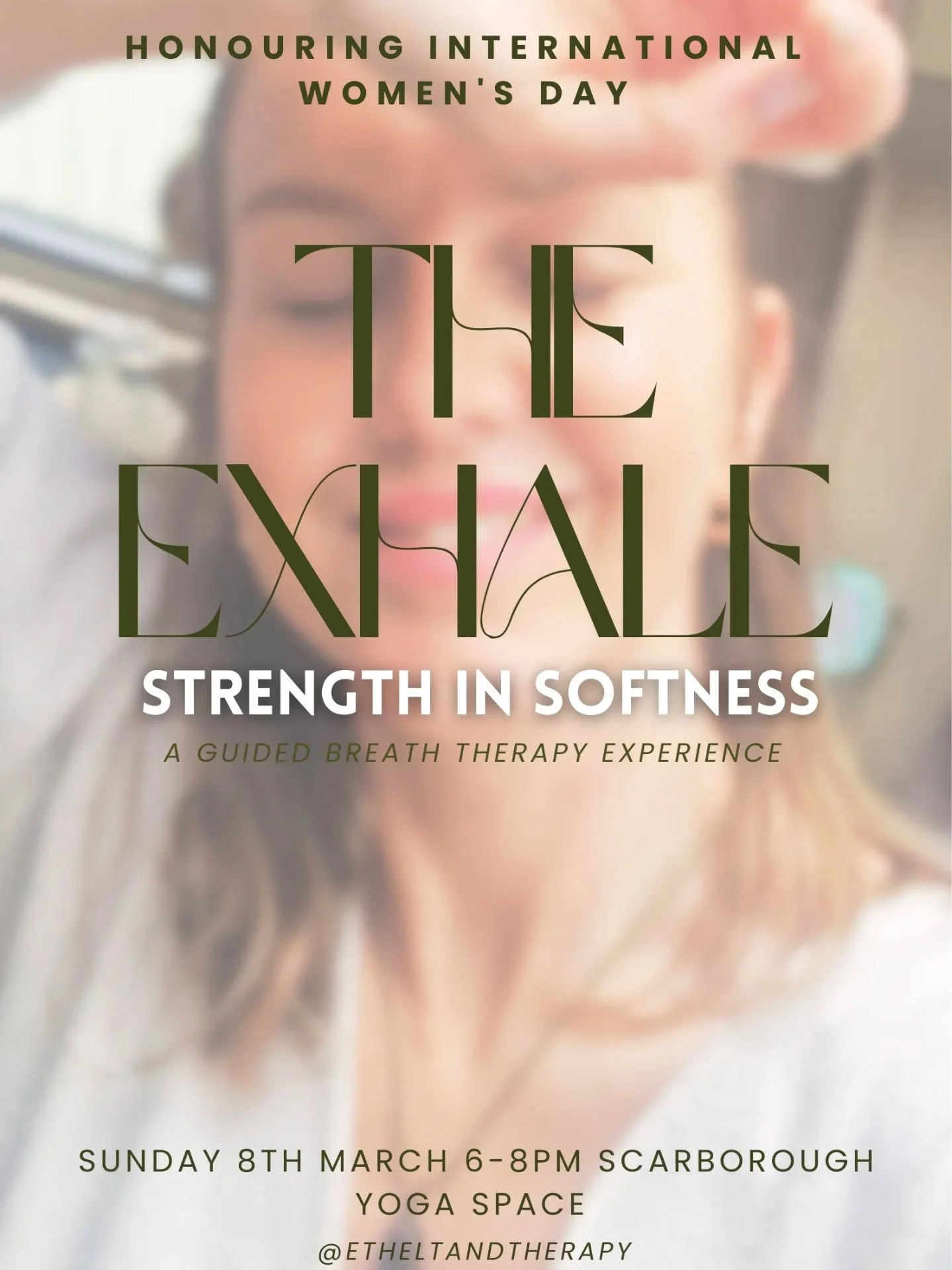 Strength in softness.

This International Women&rsquo;s Day, I&rsquo;m offering a space for women to soften 
Not as a retreat from strength,
But as a return to it.

The Exhale is a guided breath therapy experience supporting regulation, release, and 