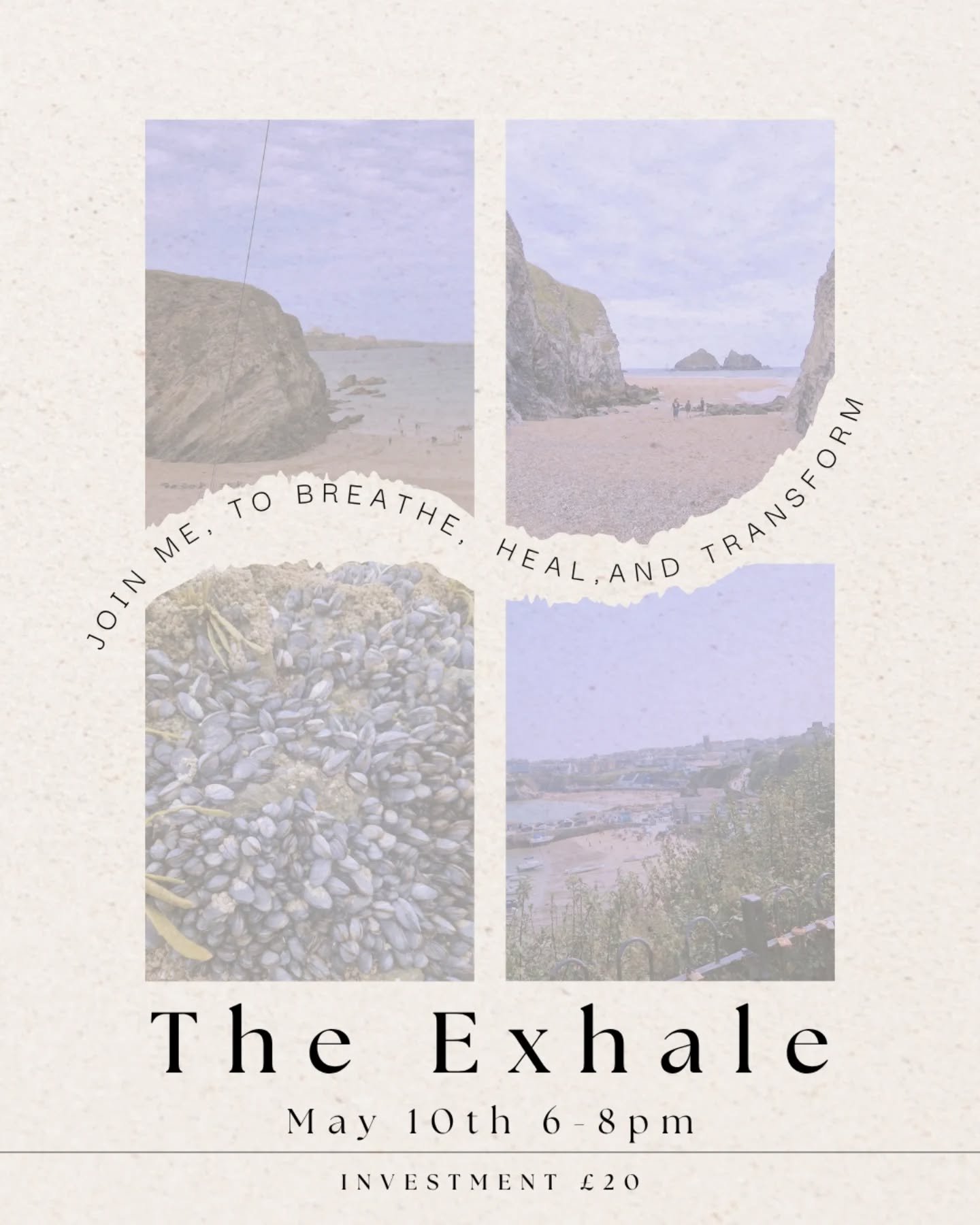 The Exhale ~ May 10th 6-8pm
Scarborough Yoga Space 🧘&zwj;♀️ 

A beautiful immersive experience. A community of like minded women connecting through breath.

There&rsquo;s a special kind of magic that only happens when women gather 🤍✨

A space where