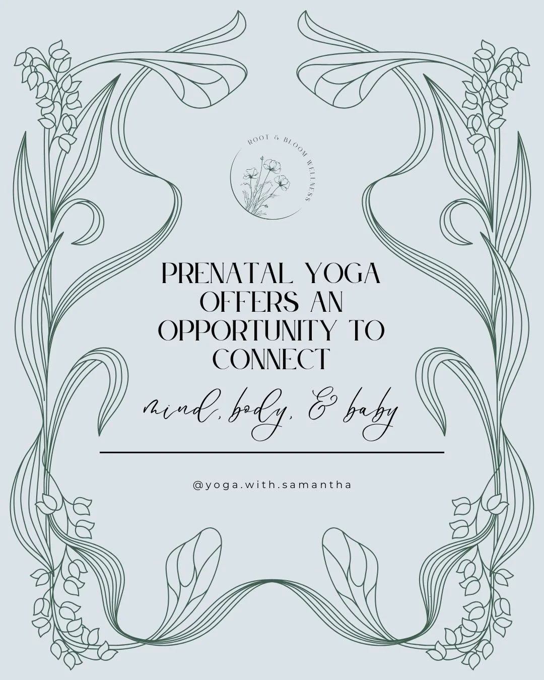 Prenatal yoga is more than movement &mdash; it&rsquo;s about awareness and connection. ✨ 

Practicing yoga during pregnancy can offer unique opportunities to: 
🧠 practice mindful awareness 
🧘🏼&zwj;♀️ make choices that serve your body &amp; mind
💆