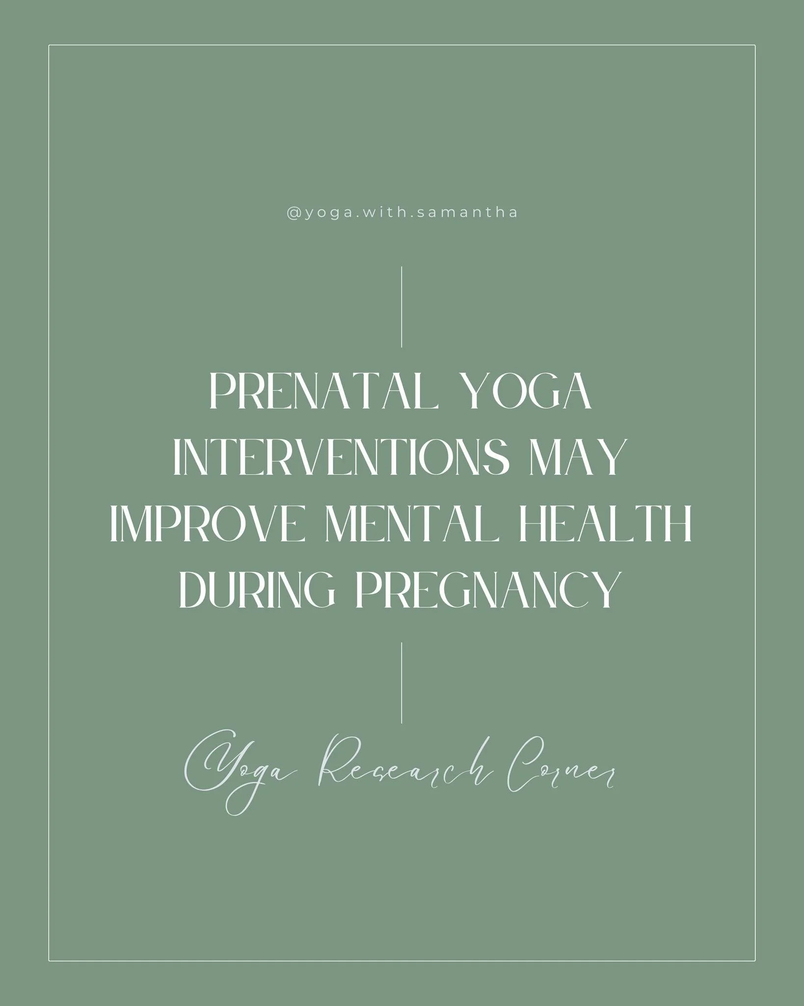 in light of our focus on #prenatalyoga this week, our latest research corner post features a new study looking at the state of research on prenatal yoga &amp; mental health. 👩&zwj;🏫

swipe left to learn more &amp; check out the full article. ➡️ 

i