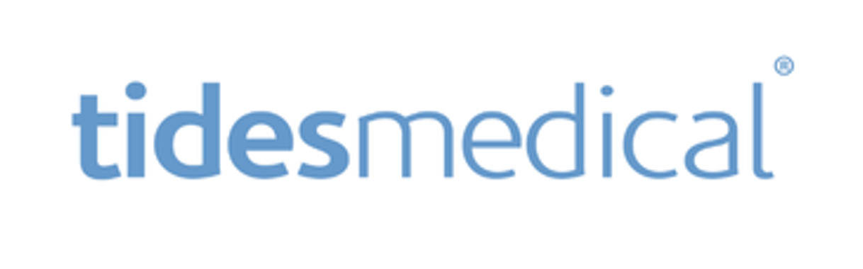 Logo for tidesmedical in blue text.