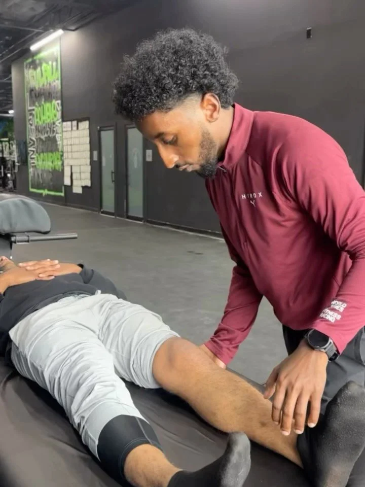 He&rsquo;s a few weeks into post op knee rehab. Wanted to look at what he&rsquo;s been doing, find the gaps, and see how I can help.

Assessed range of motion, swelling, joint mobility, terminal knee extension, and muscle function. Then looked at how