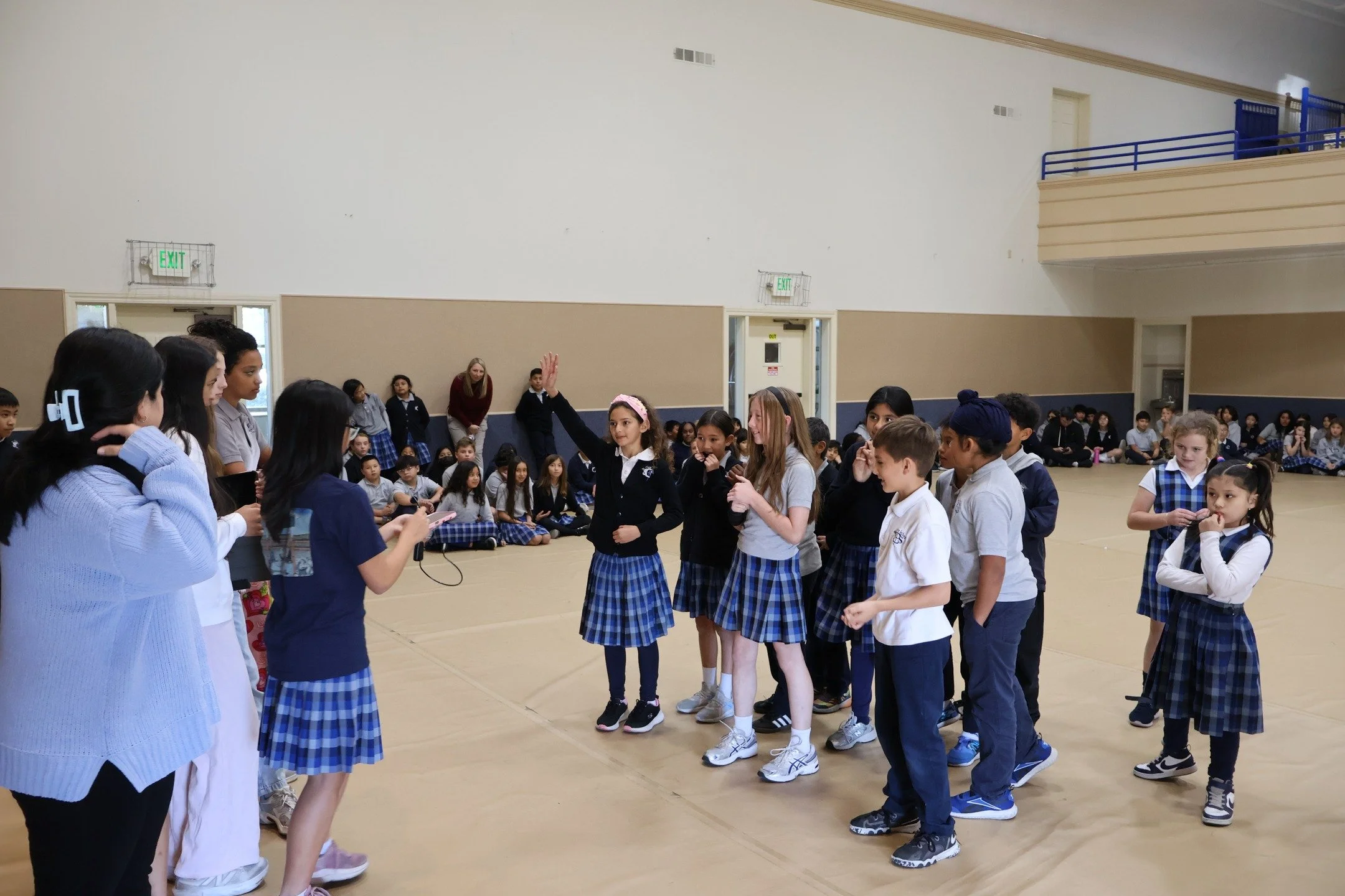 Our Student Council know how to throw a dance, a fundraiser, and now-even a rally! Last week's rally presented each of our grades with unique challenges. 

The elementary students' games focused on knowledge and concentration, including "Santa S