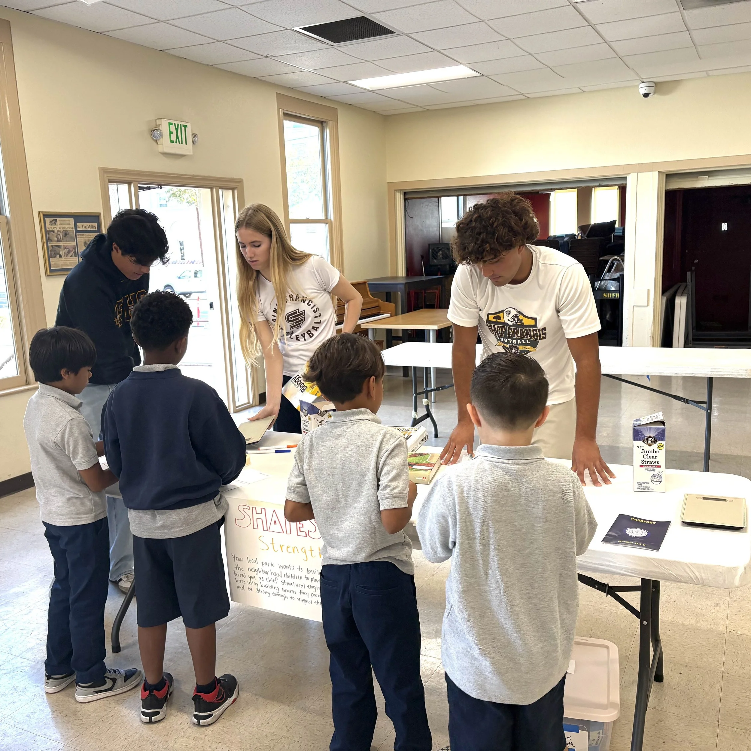 We're so grateful to have partnered with Santa Clara University and Saint Francis High School for our 2026 STEM Day! 

The event was a wonderful opportunity for older students to lead, and for our 3rd through 5th graders to learn. 

Each activity use