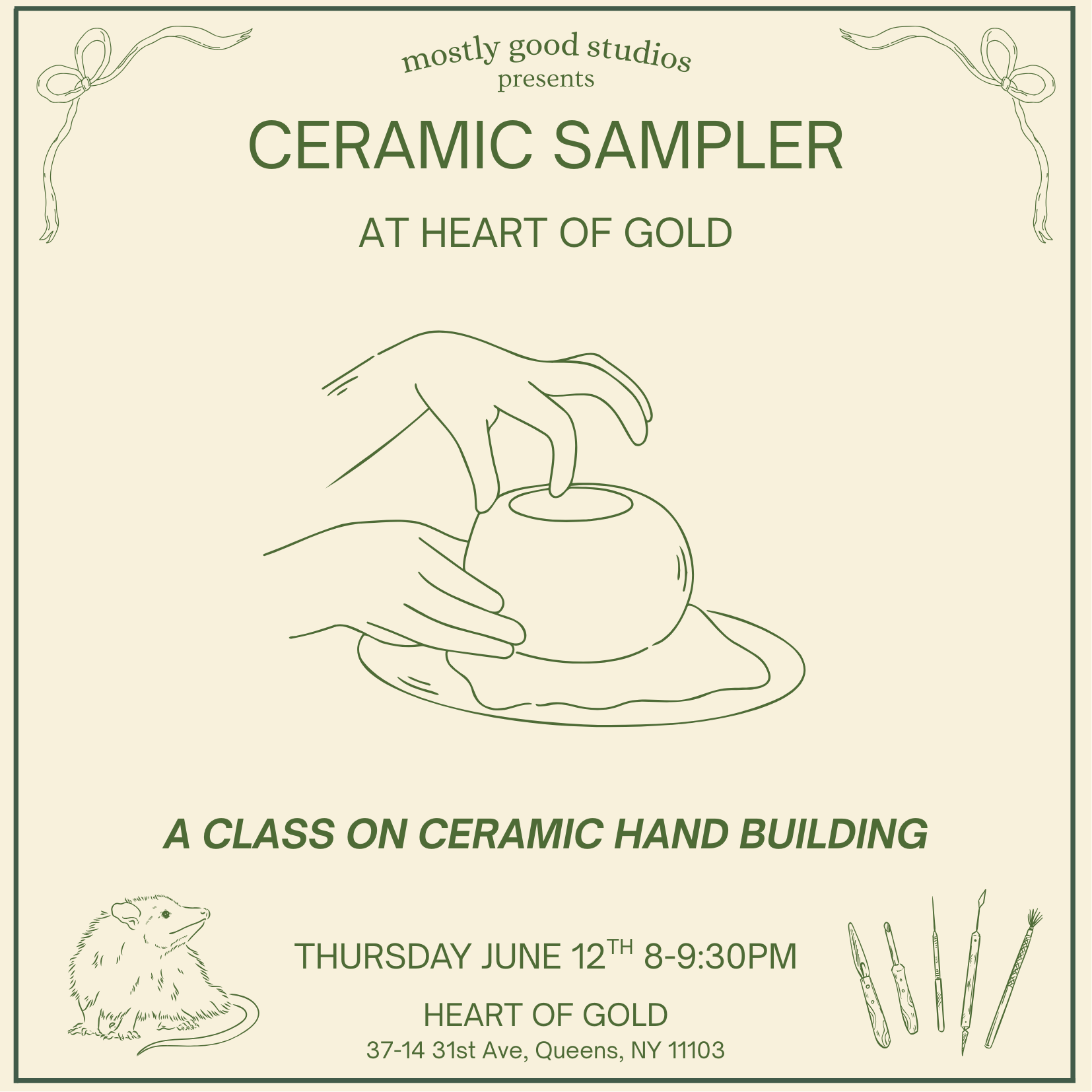 CERAMIC SAMPLER @ HEART OF GOLD ASTORIA