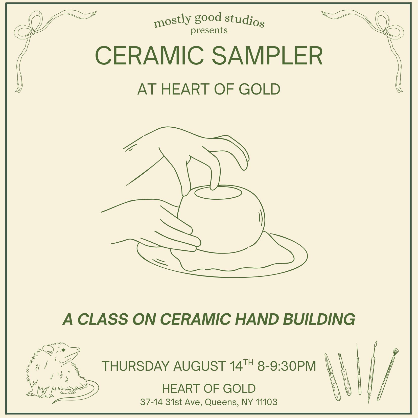 CERAMIC SAMPLER @ HEART OF GOLD ASTORIA