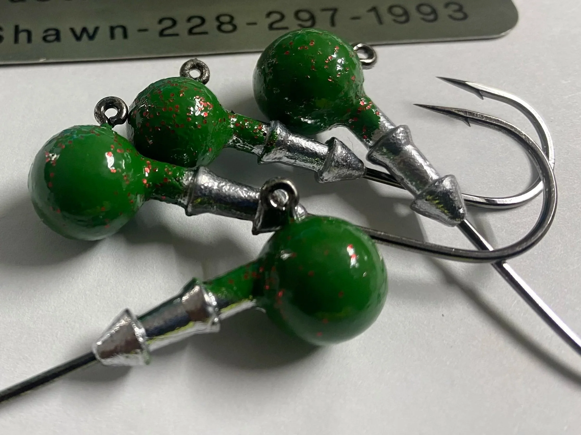 “Watermelon Red Flake” Round Head Jig Head
