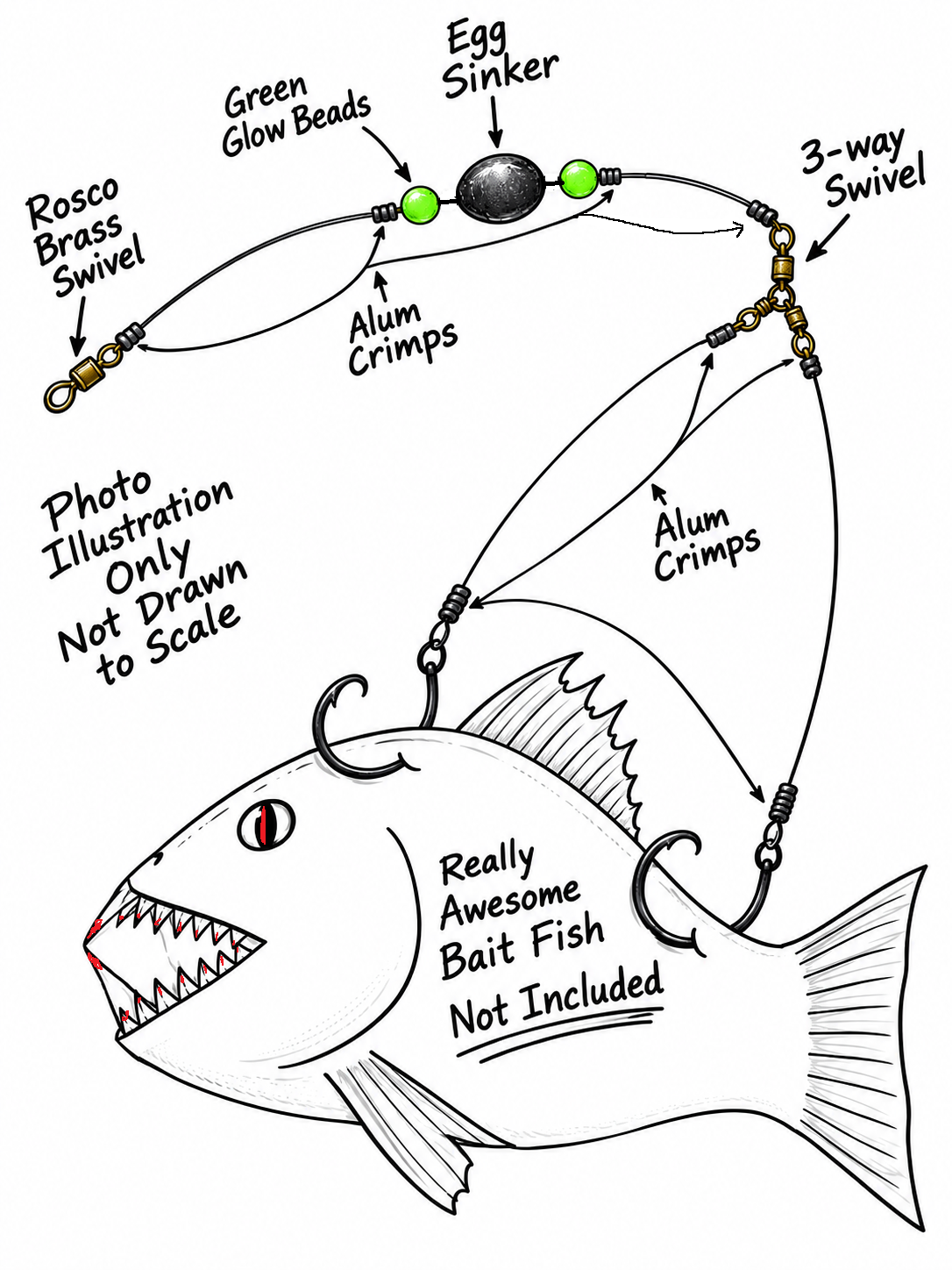 The "River Monster" custom catfish rig