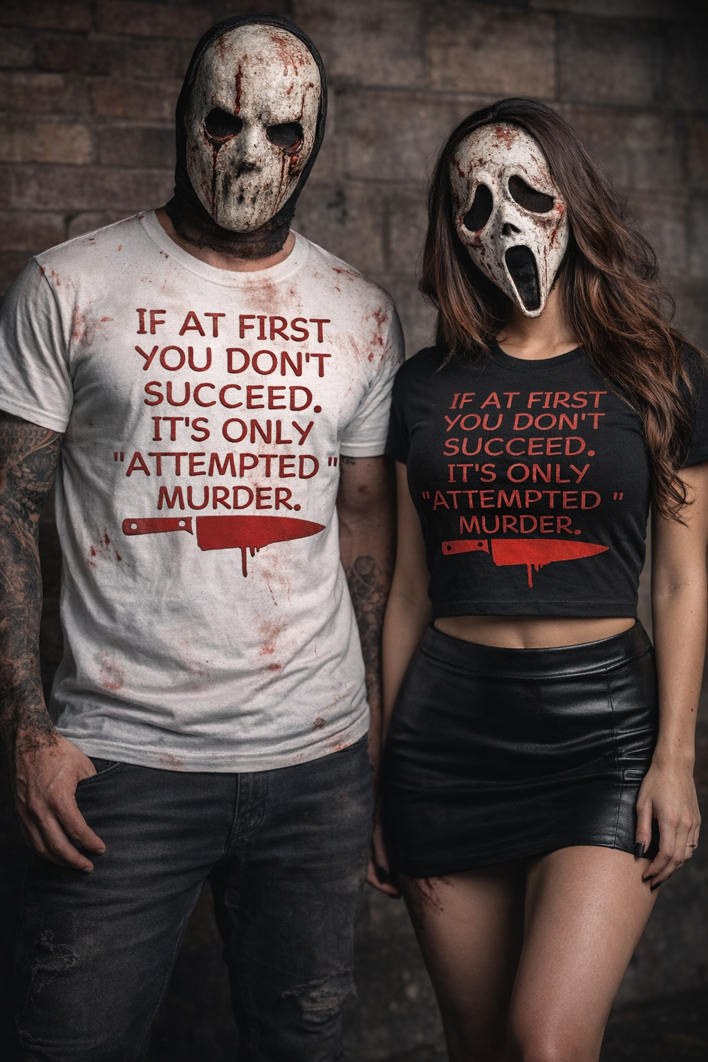Humorous Halloween Attempted Murder T-Shirt