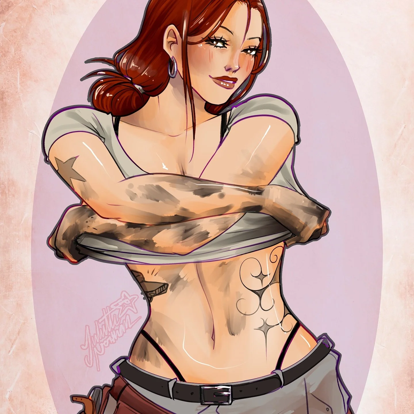 Here is my drawing for day 6 of #pinuptober #pinuptober2025 by @deuza_art ! Today&rsquo;s prompt was &ldquo;Mechanic&rdquo; 🔧🚘