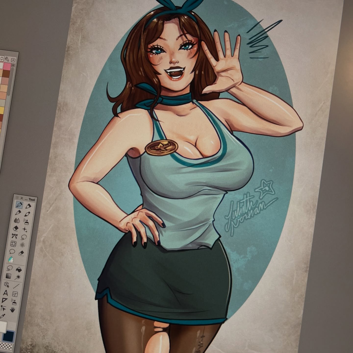 Here is my drawing for day 15 of #pinuptober #pinuptober2025 by @deuza_art ! Today&rsquo;s prompt was &ldquo;Stewardess