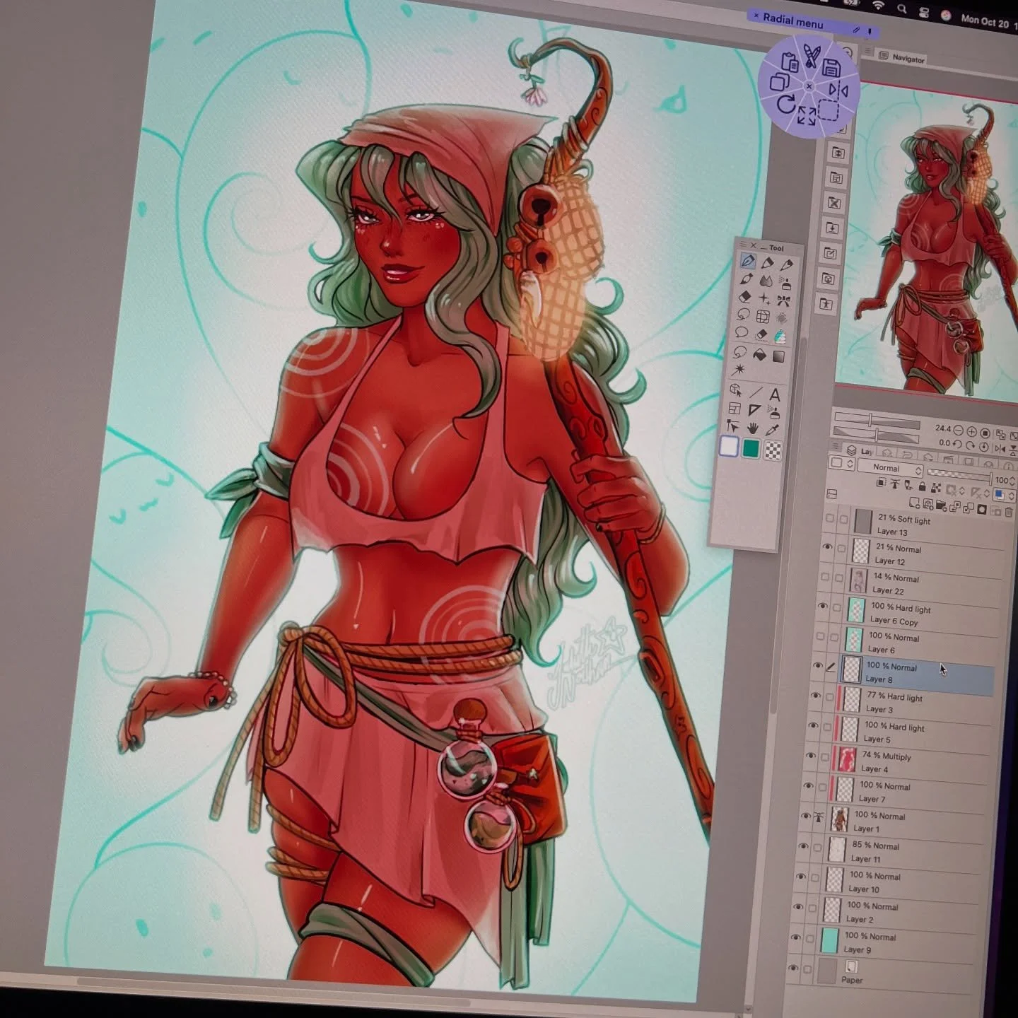 Here is my drawing for day 19 of #pinuptober #pinuptober2025 by @deuza_art ! The prompt was &ldquo;Shaman&rdquo; &hearts;️👻