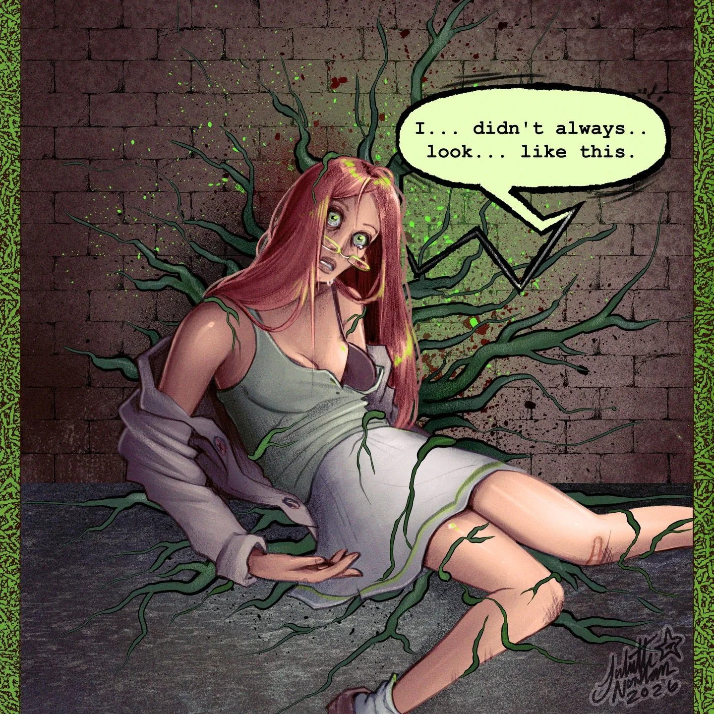 Why can&rsquo;t she move? Another one taken by Gaja. 🌱🌎
 I DO NOT WANT WHAT SHE&rsquo;S HAVING!!!⚠️🤯💀
A drawing for Gaja&rsquo;s Revenge with @seththewriter go check him out
