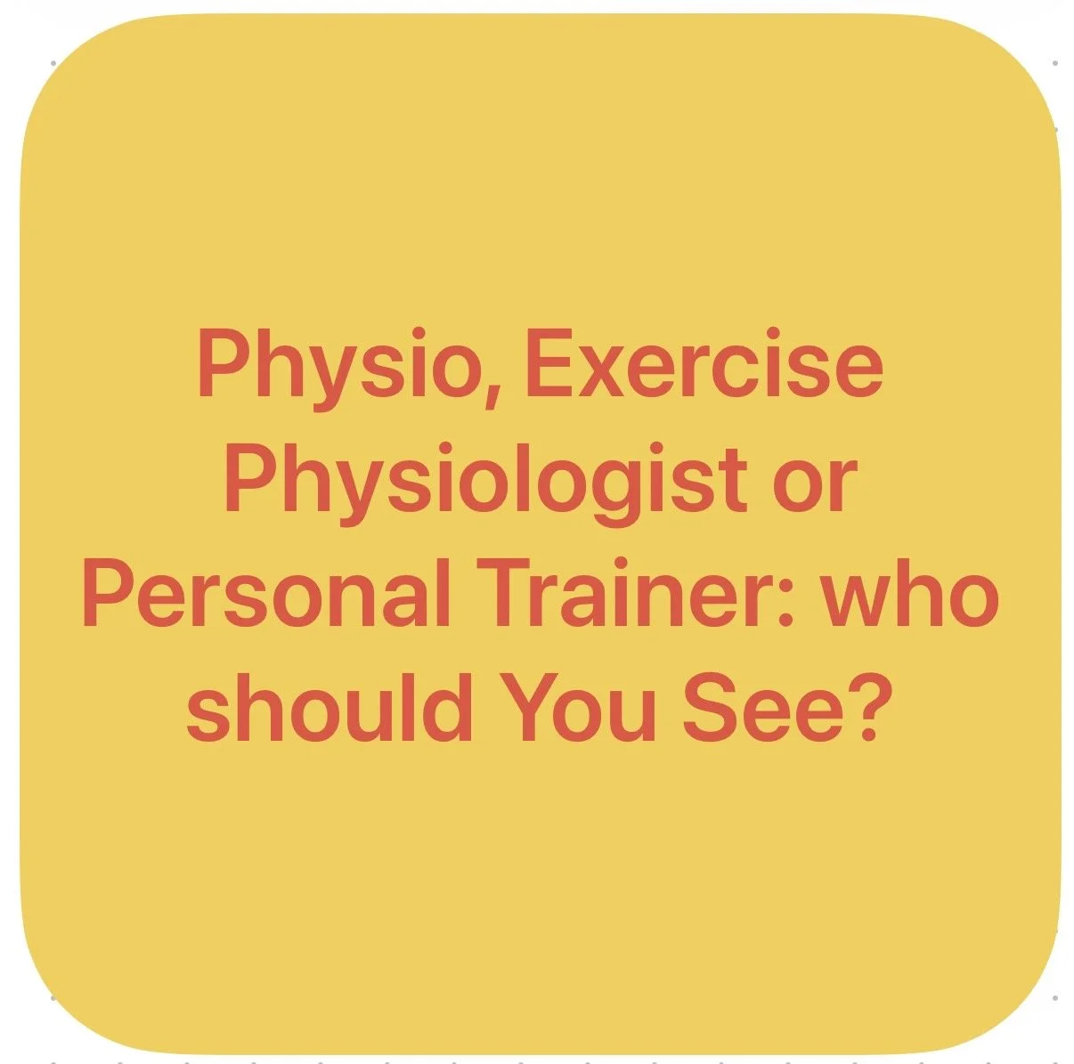 Physio, Exercise Physiologist or Personal Trainer: Who Should You See?