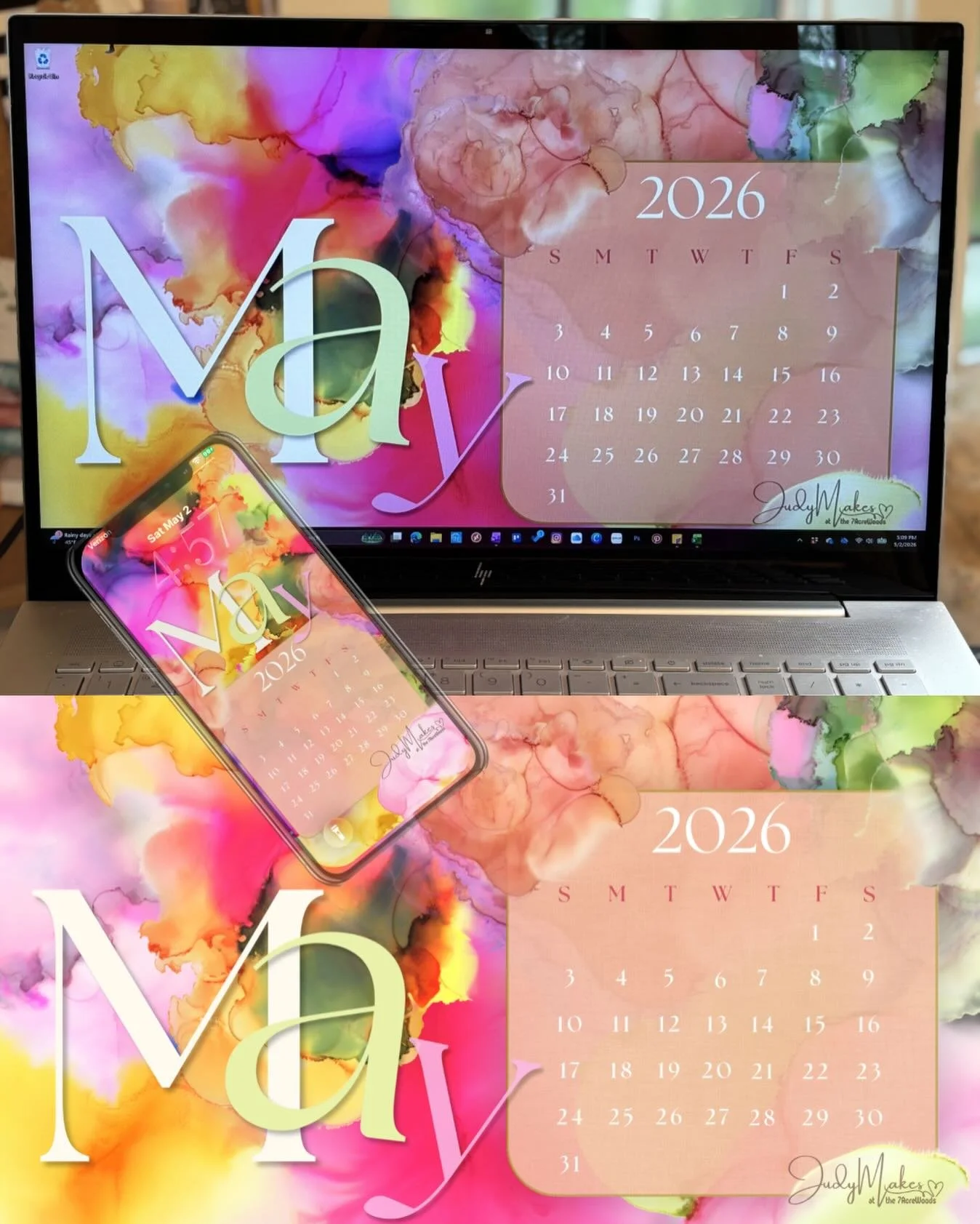 May arrived in a rush this year&hellip; and somehow it&rsquo;s already the 12th 🌸✨
But it&rsquo;s still not too late to freshen up your screens with a little color and softness for the rest of the month.

These May in Full Bloom wallpapers were crea