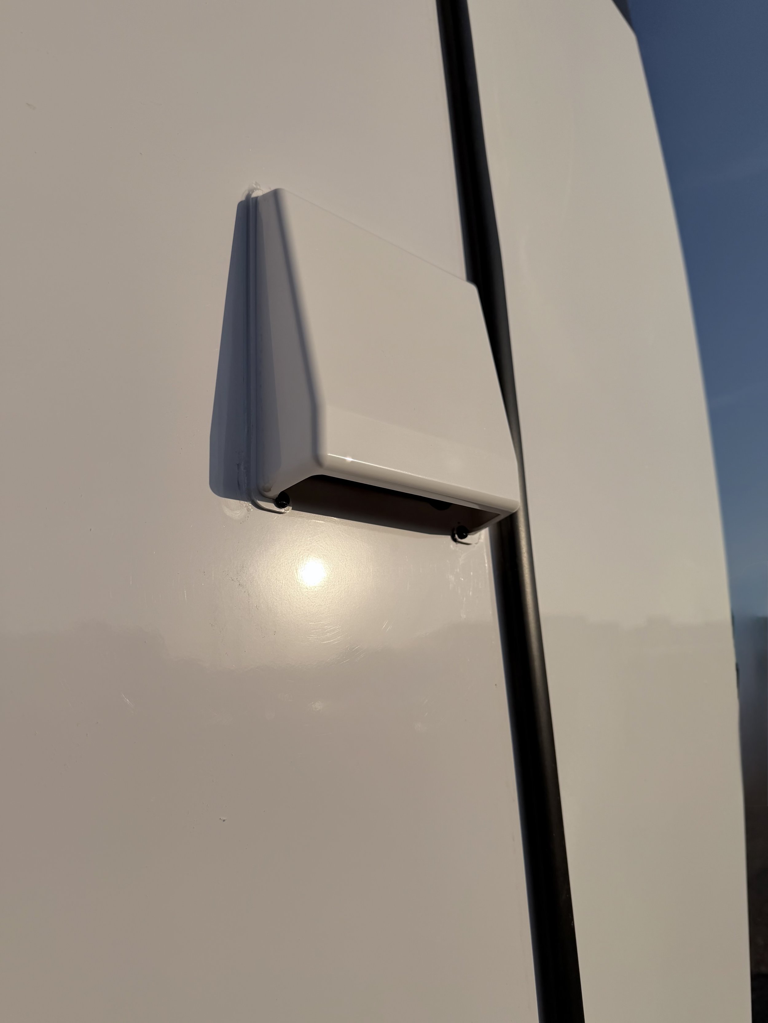 Mobile RV Tech Installs vent for RV dryer appliance.
