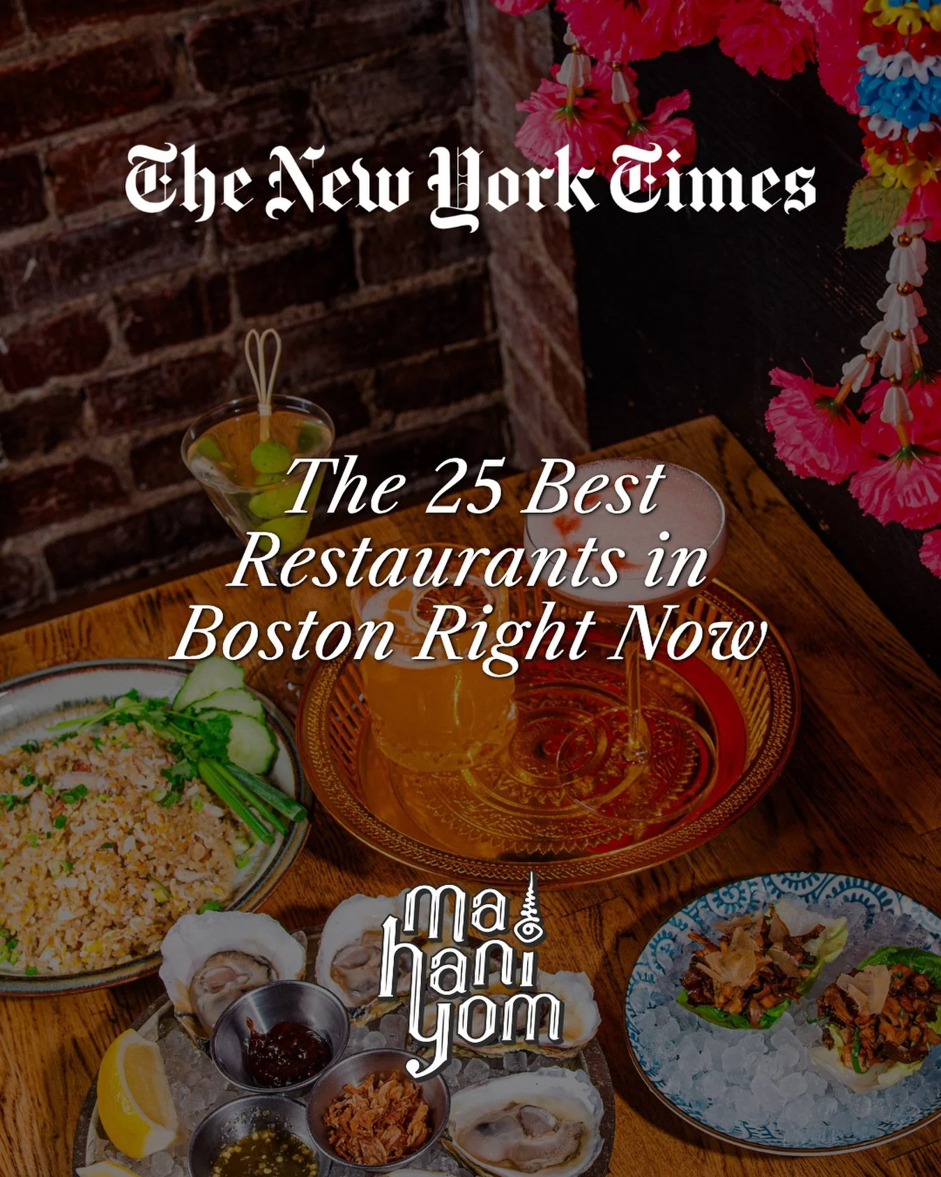 We&rsquo;re honored to be recognized by @nytimes for 3 years in a row as one of Boston&rsquo;s 25 Best Restaurants. We couldn&rsquo;t have done it without you!

Grateful for every visit, every meal shared and every moment you&rsquo;ve spent with us. 