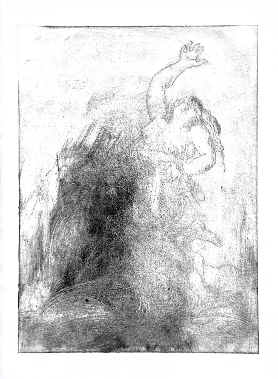 Autumn Wittebort, A Damsel Distressed Myth 3, copper plate etching, 2025