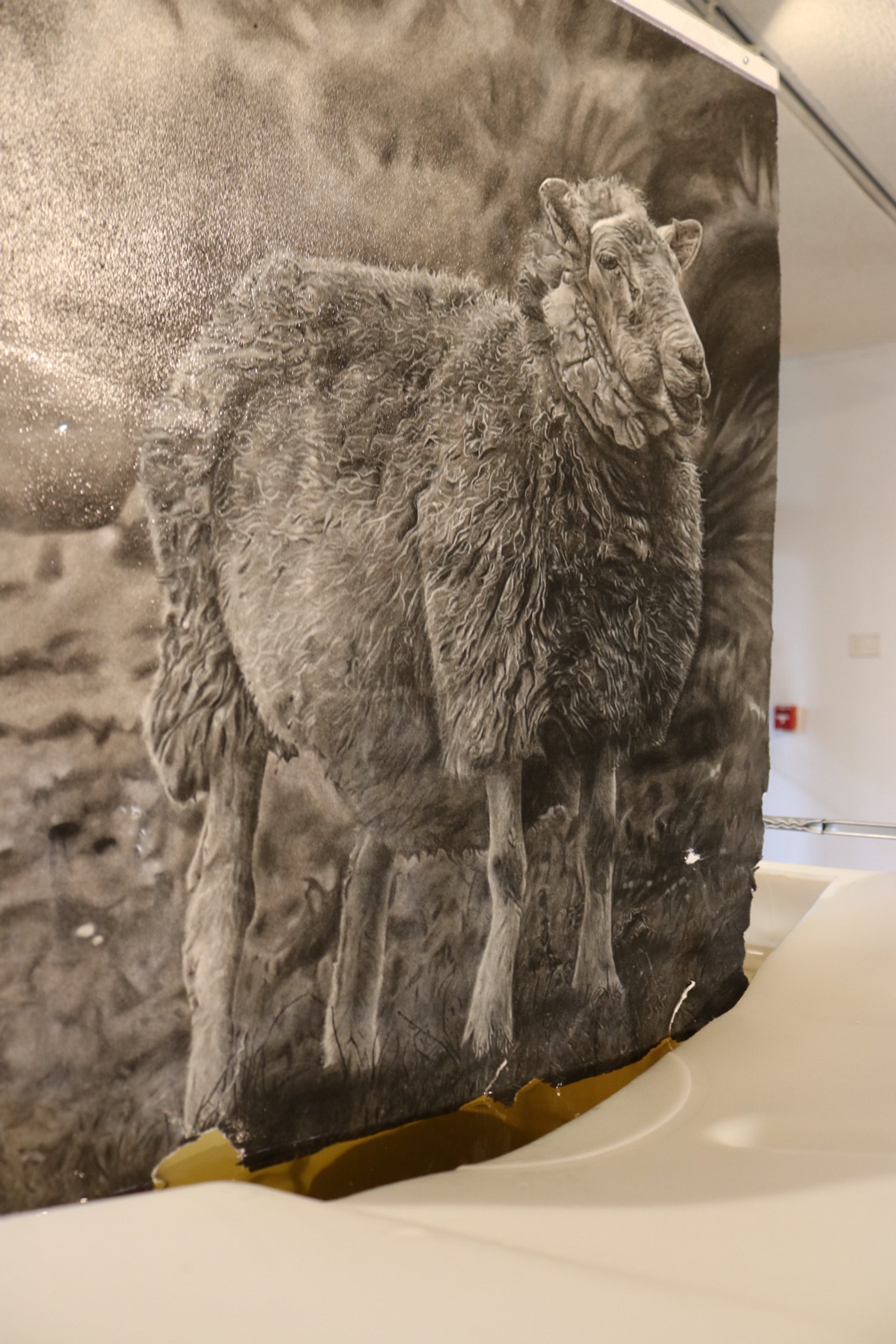 Autumn Wittebort, Sheep Dipping, mixed media, 2023