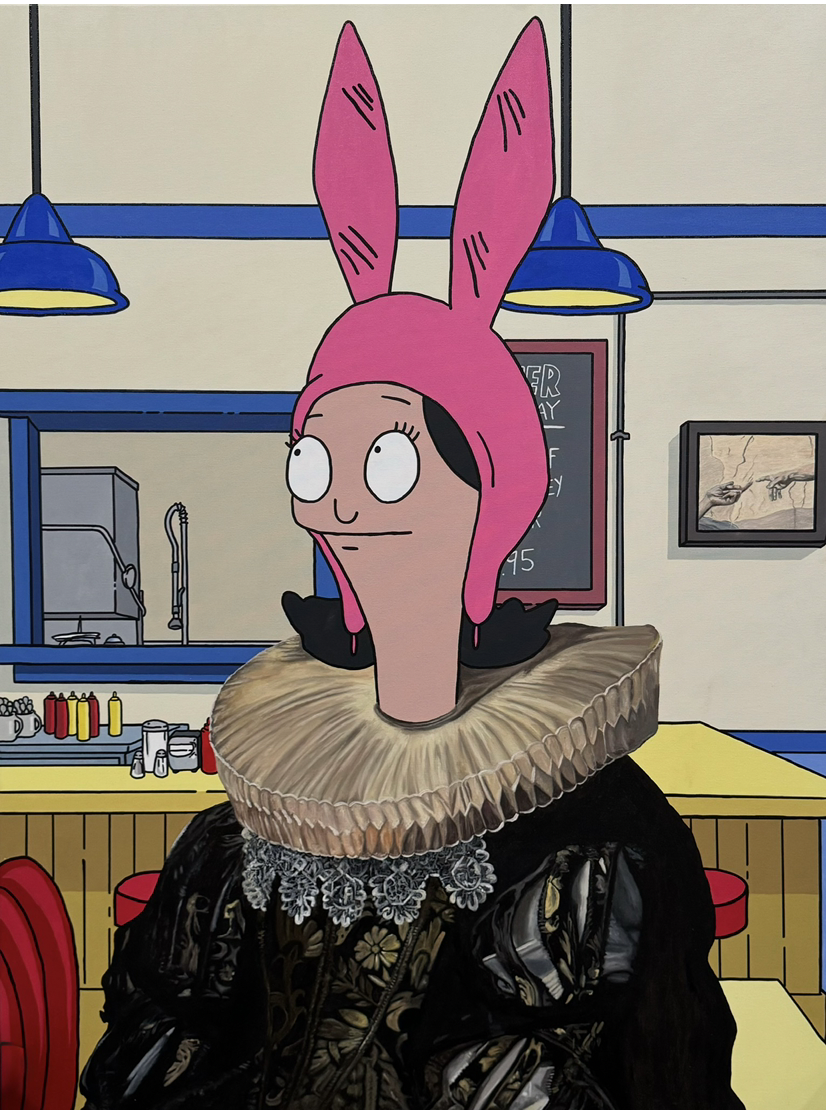 Autumn Wittebort, Little Miss Secular, acrylic and oil on canvas, 2024