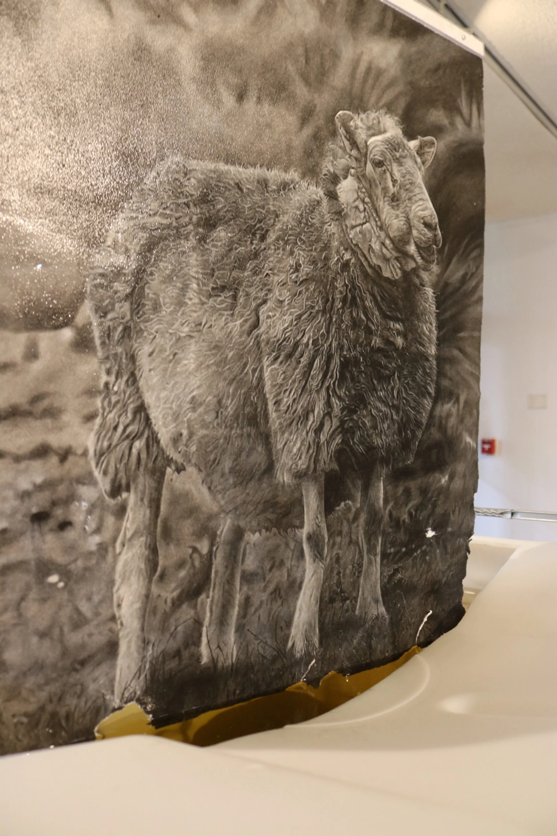 Autumn Wittebort, Sheep Dipping, mixed media, 2023