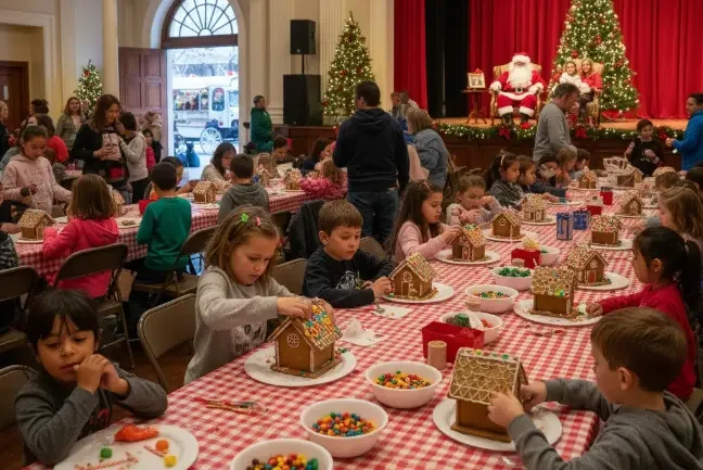 Gingerbread House Decorating at Light Up Hutch Festival