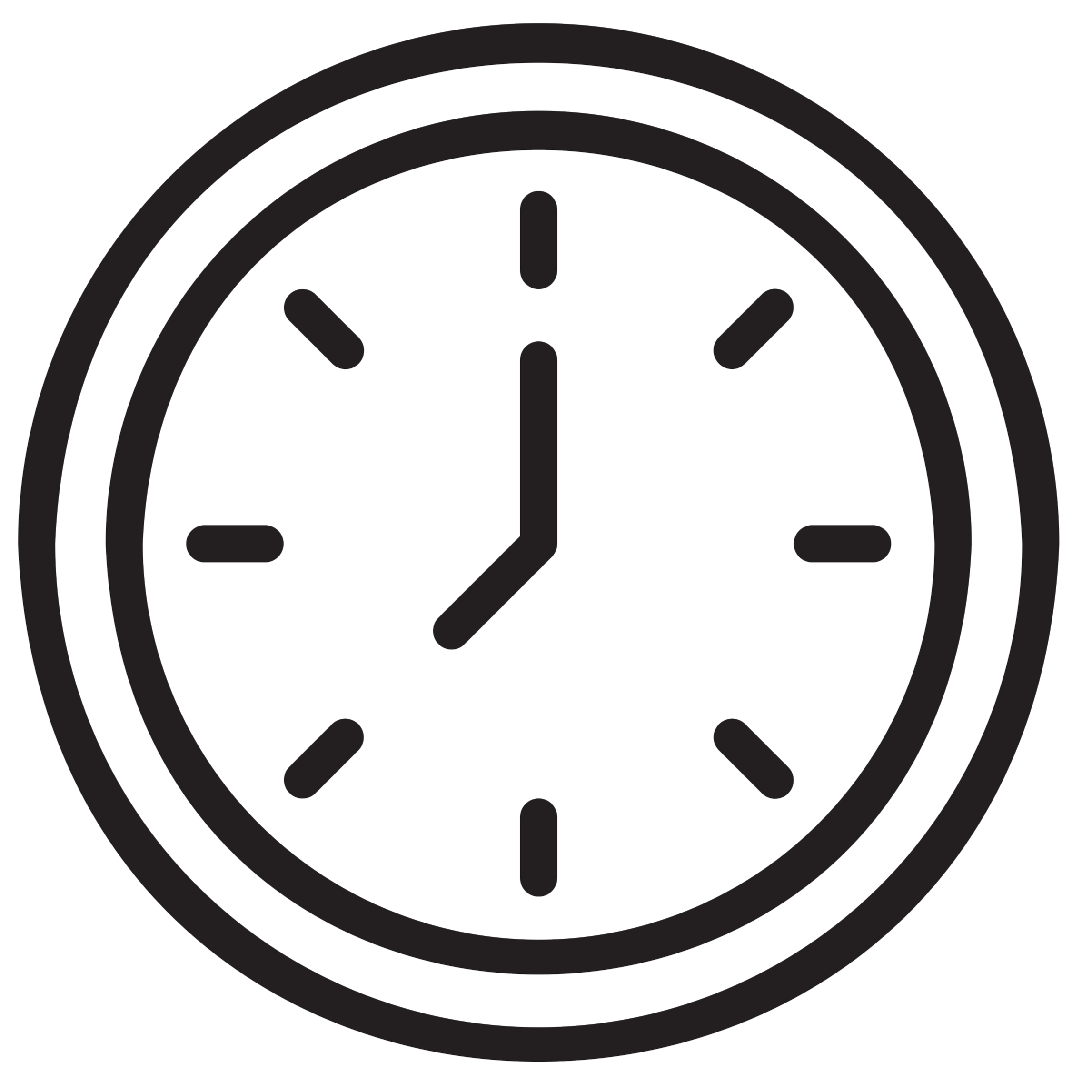 Black and white analog clock.