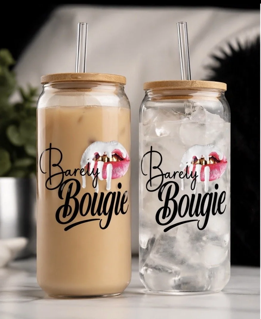 Barely Bougie 16 oz. Glass Cup - Signature Logo