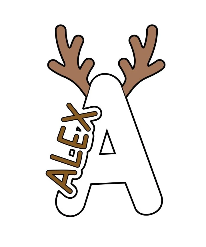 “Doing the most”  Initial + name with antlers