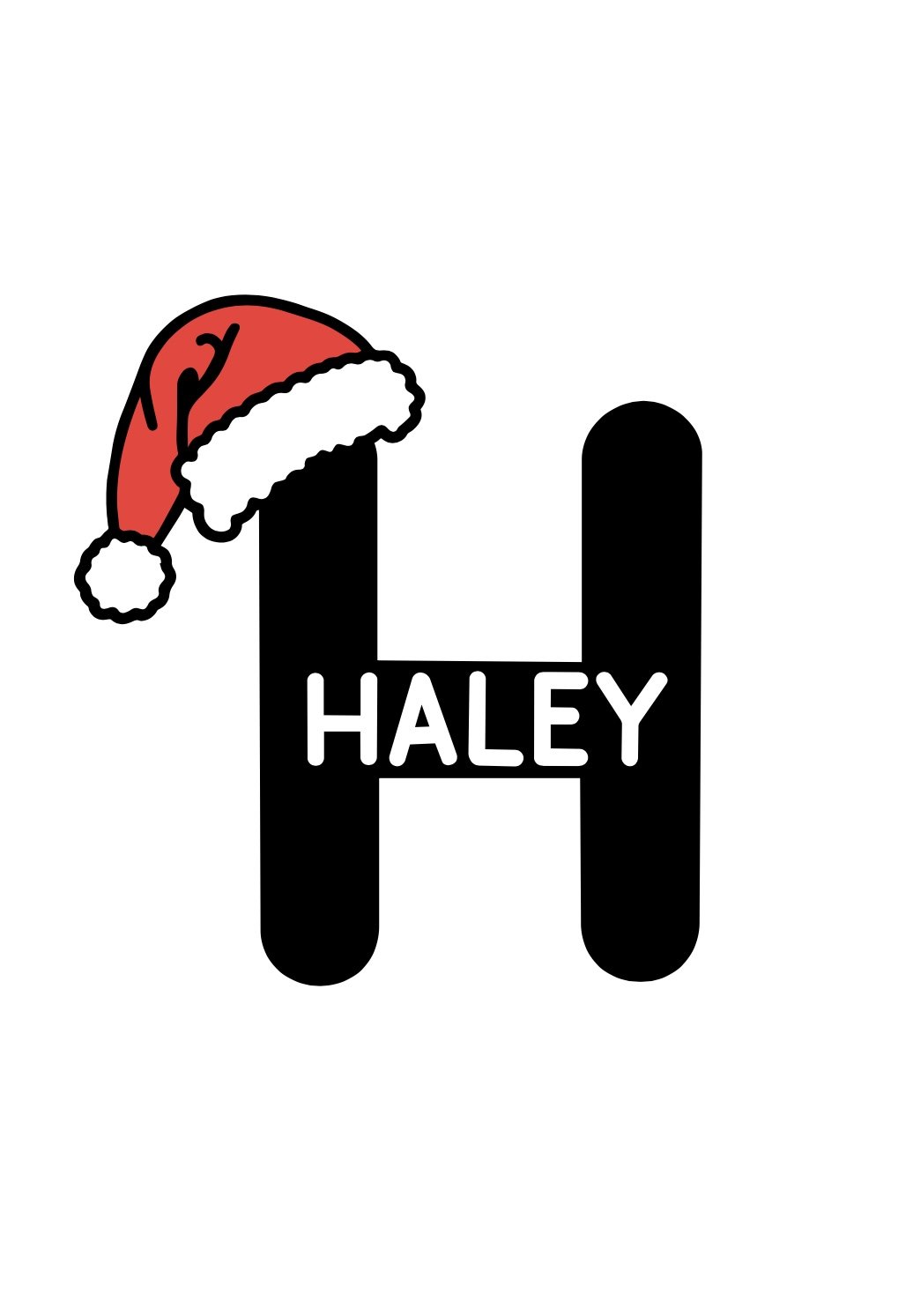 Initial + name with Santa swag