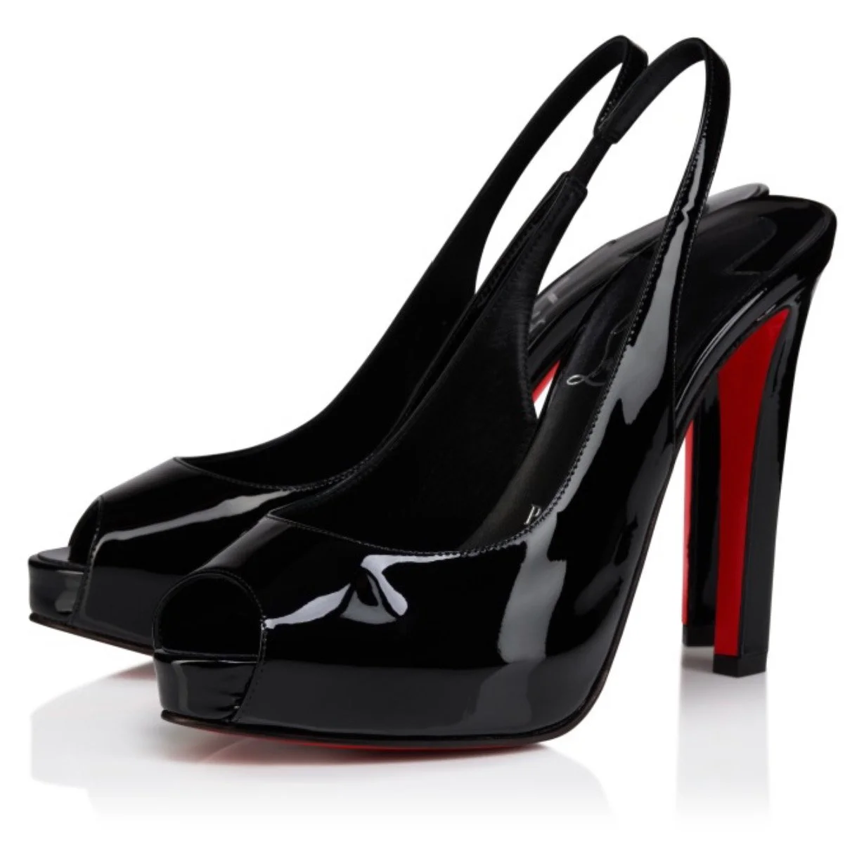 LADY FANNY 120MM BLACK PATENT SLINGBACK PUMPS – ULTRA ELEGANT HEEL