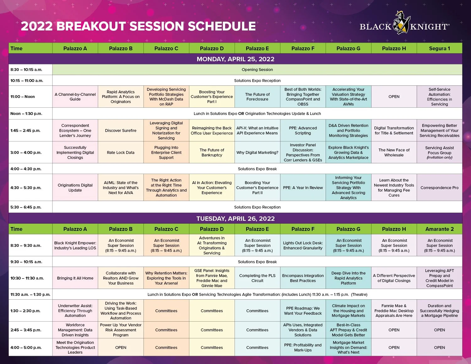 Schedule Printed Handout