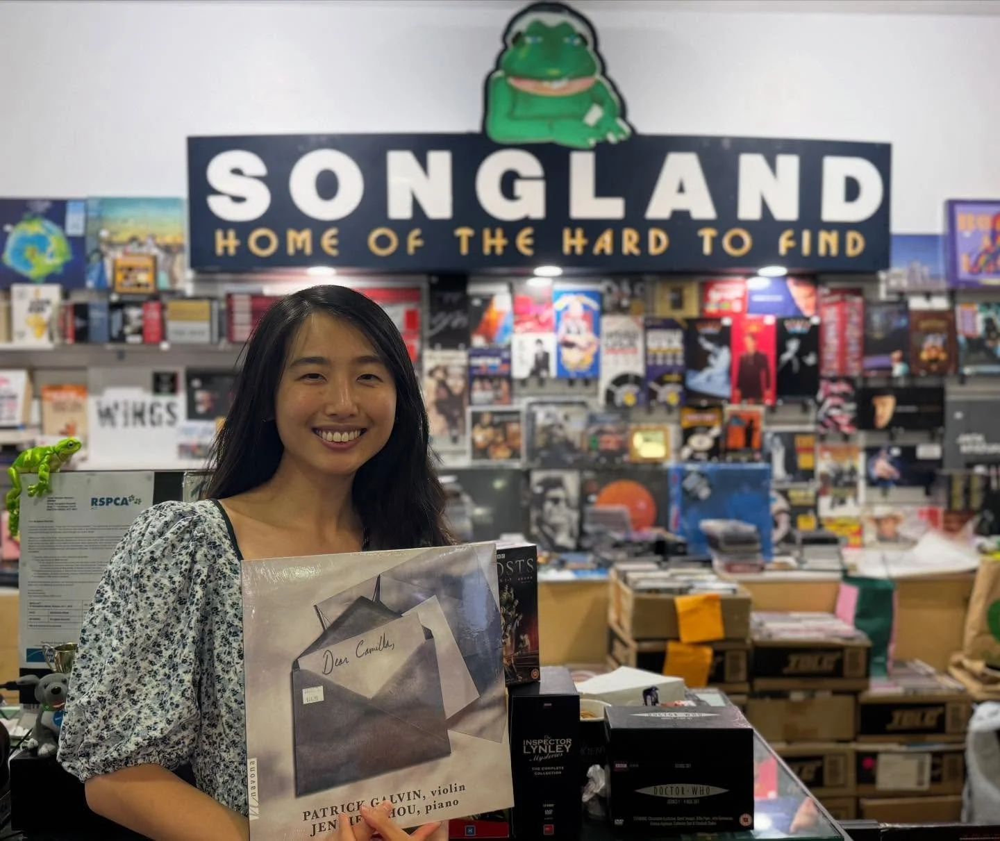 Canberra friends, if you would like a copy of our &lsquo;Dear Camilla,&rsquo; record, head to Songland Records to pick up a copy! Thanks Frog for stocking them! 🐸
.
.
.
.
.
#canberra #newalbum #record #classicalmusic