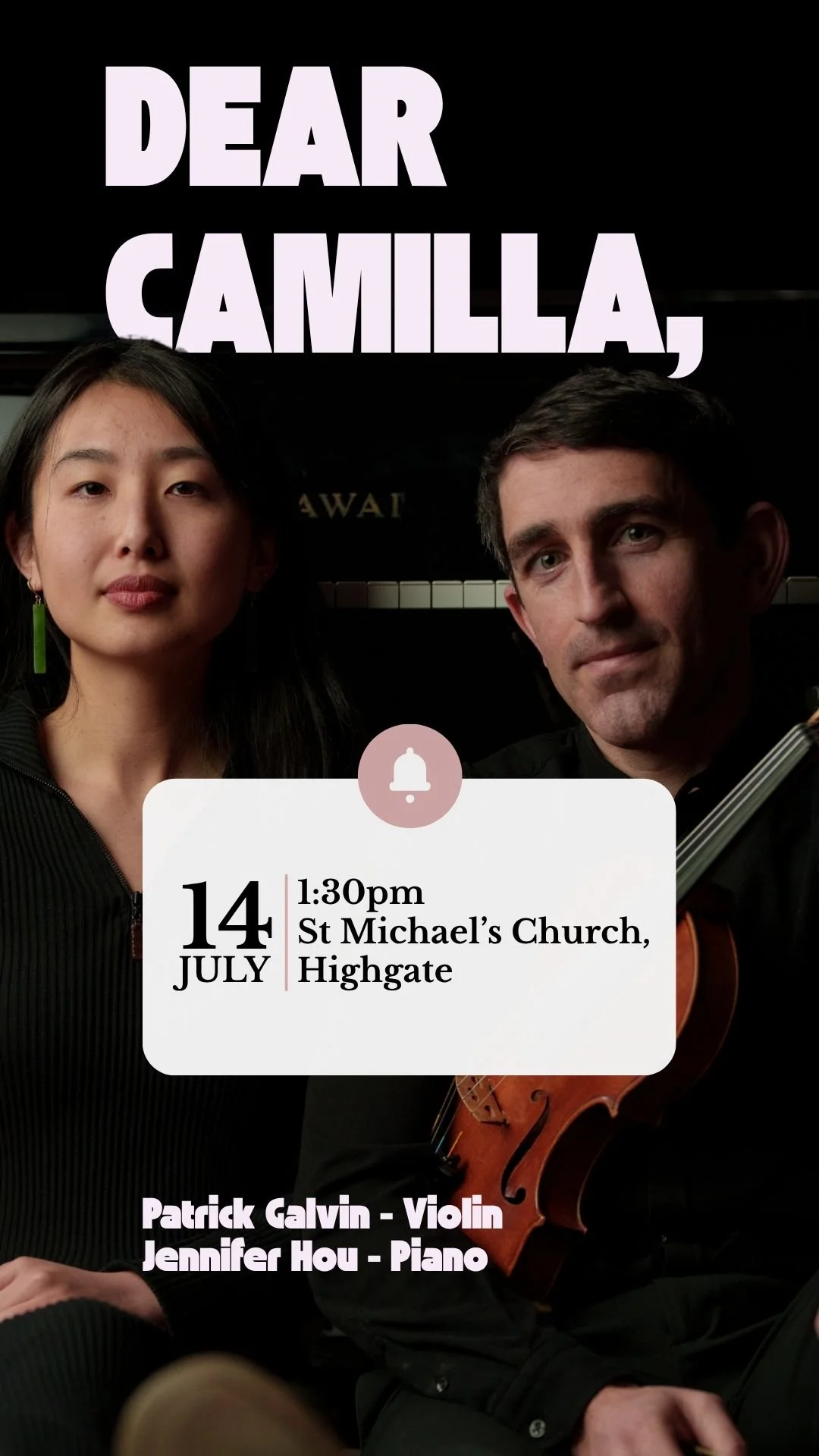 We are kicking off our tour at @stmichaels_highgate  tomorrow with a lunchtime concert✨

Come and join us for a selection from our recent release of Dear Camilla, more details 👉 https://stmichaelshighgate.org/lunchtime-recitals/

FREE ENTRY! 🎵