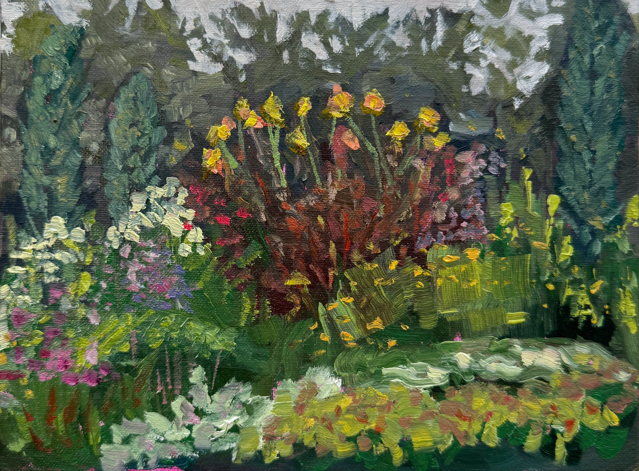 Garden Study, Oil on Linen Panel, 2025 6x8