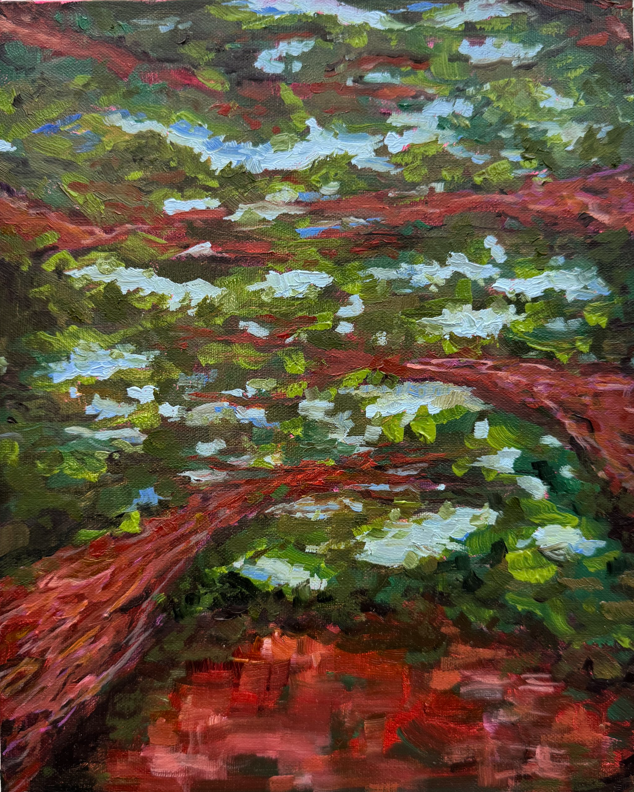 The Tree that Kept Me Safe, Oil on Linen Panel, 2025 10x8