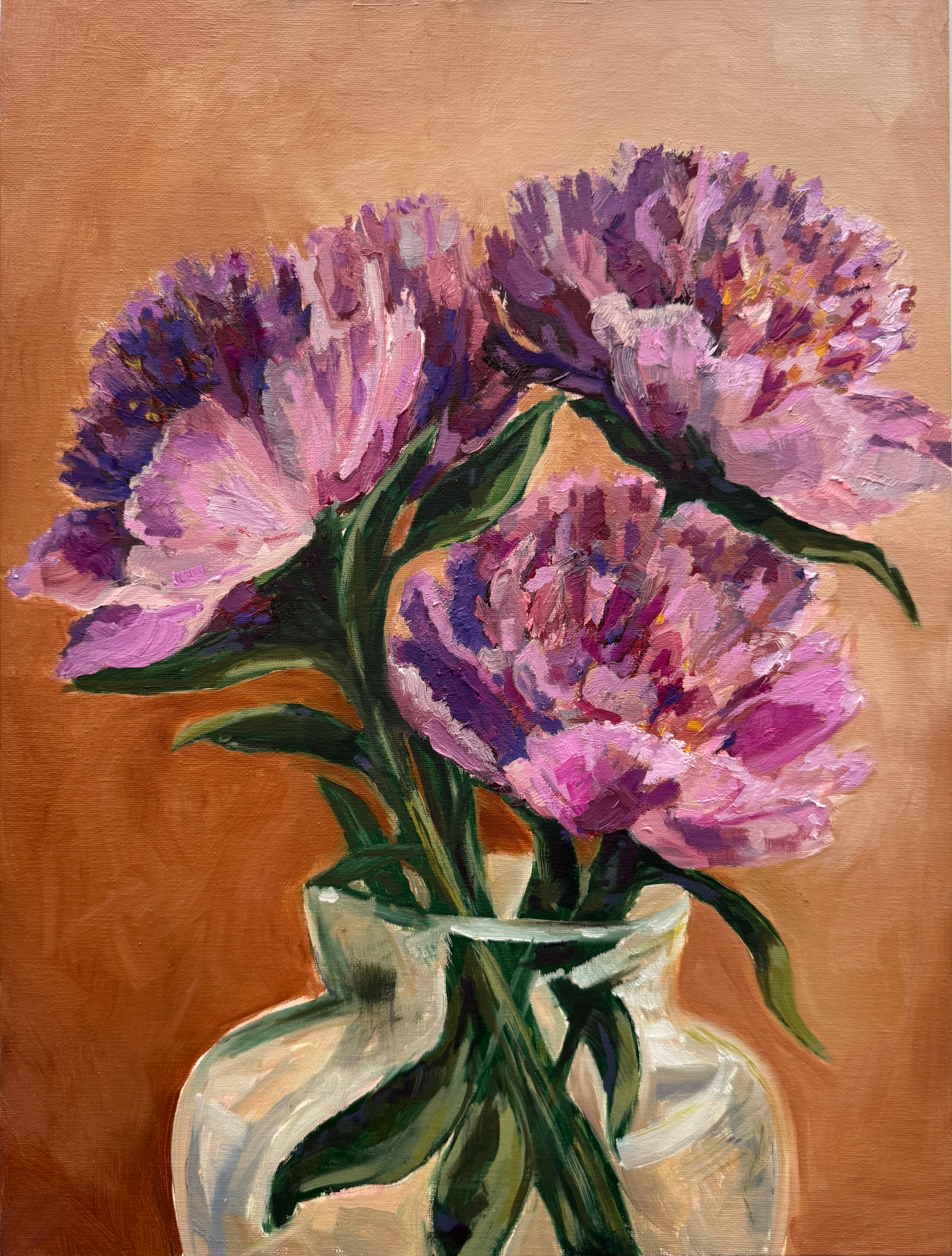 Playful Peonies, Oil on Linen Panel, 2025 11x14 
