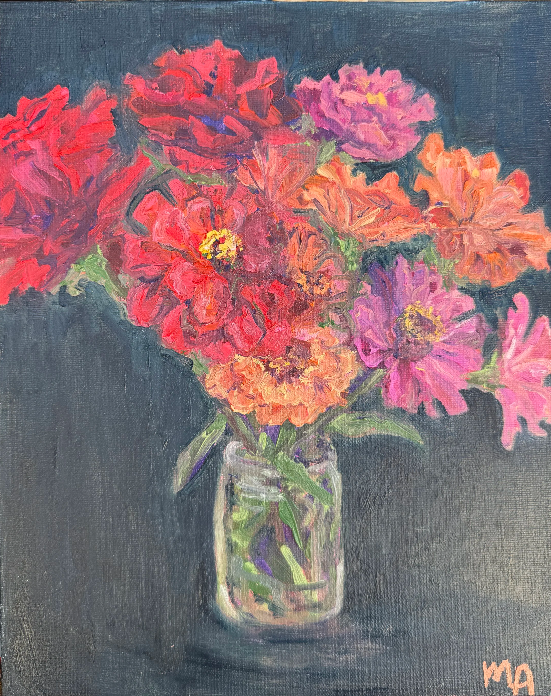 Alabama Blooms, 2026, oil on panel, 8x10 | I never expected to find the coziest coffee shop in Montgomery, AL. I went there most days and did my best to become a ‘regular’ though I knew my time in the city was so limited…like at a delusional level–we