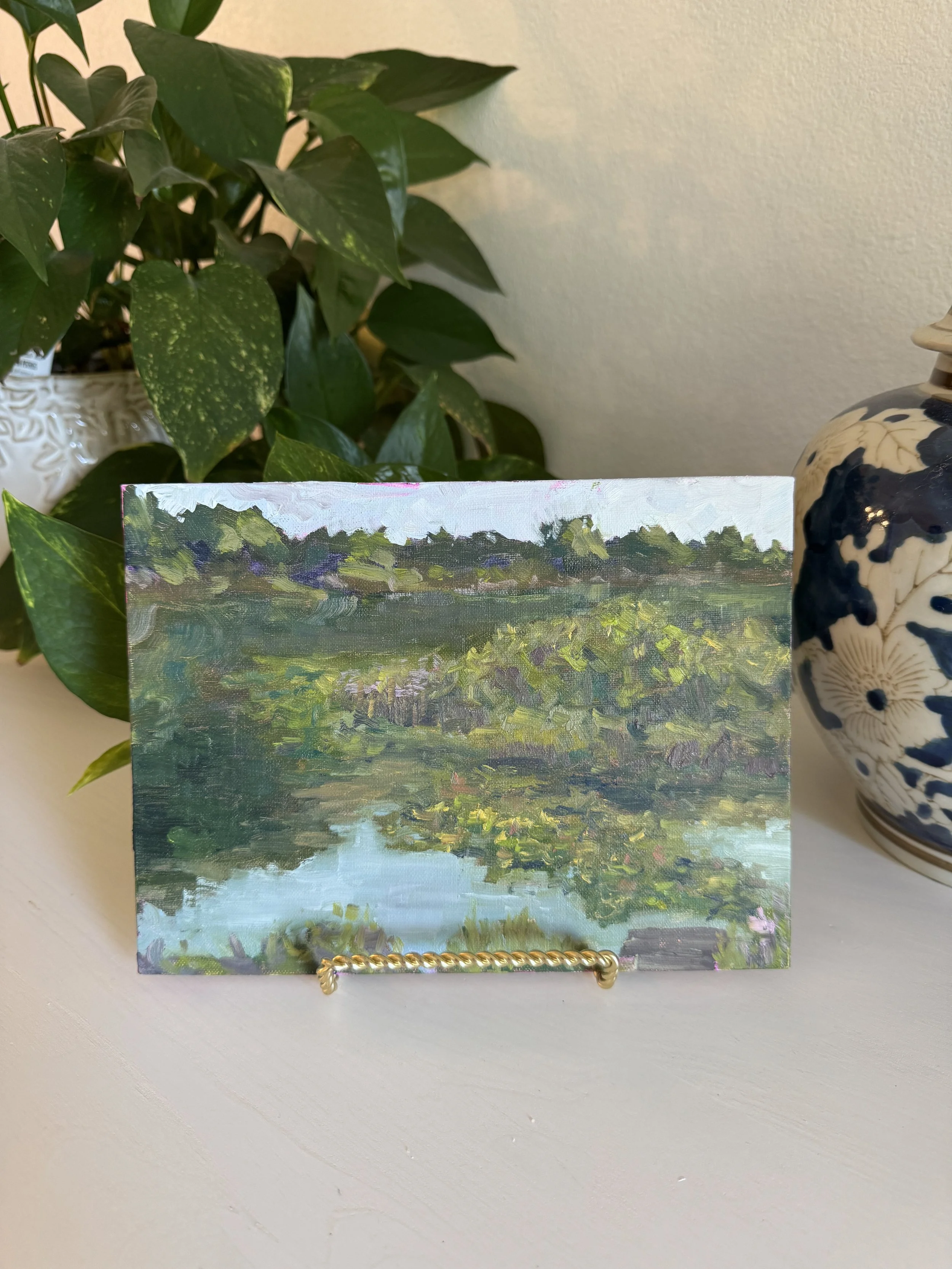 Lake Study, Oil on Panel, 2026 6x8