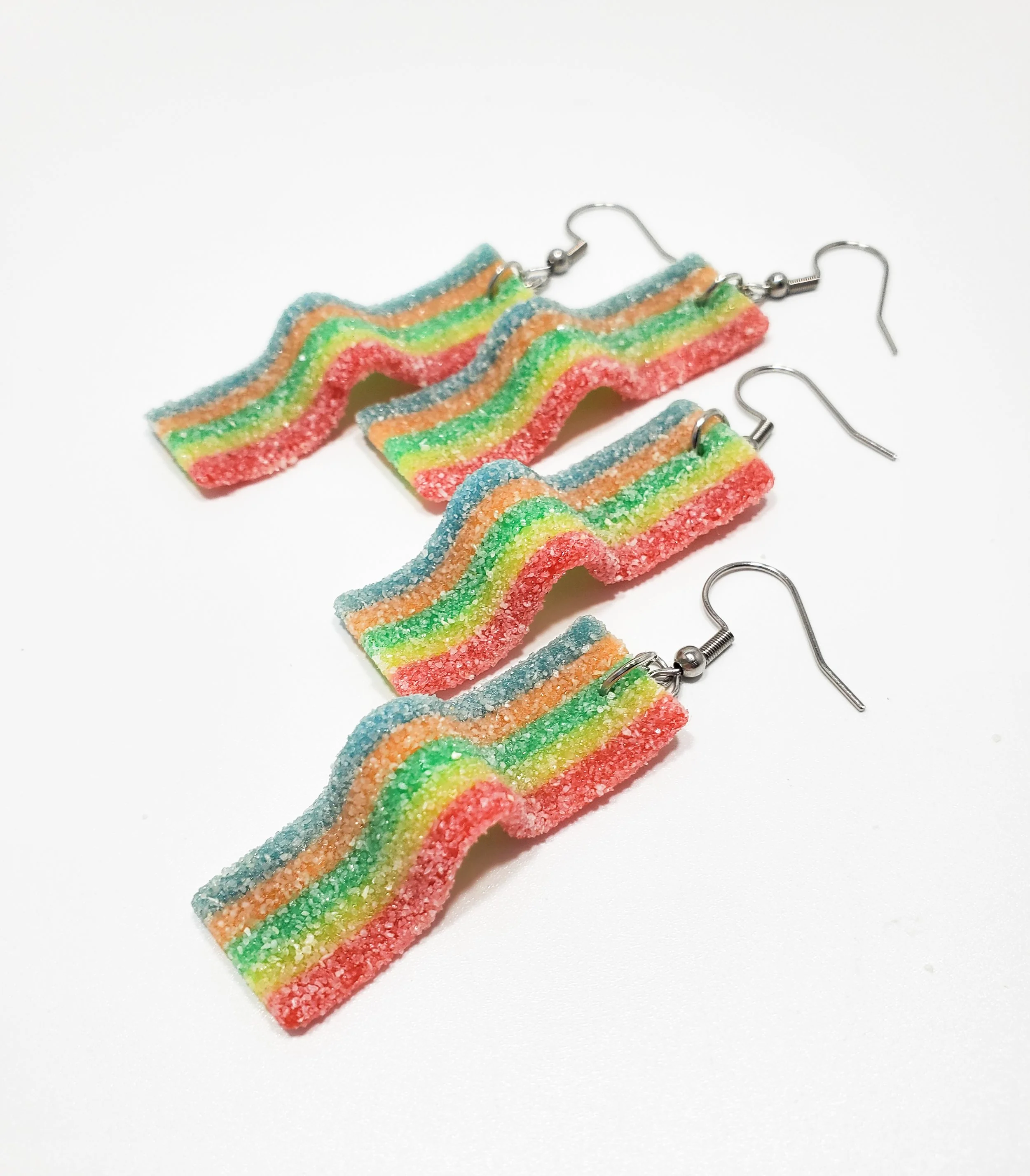 Rainbow sour belt earrings