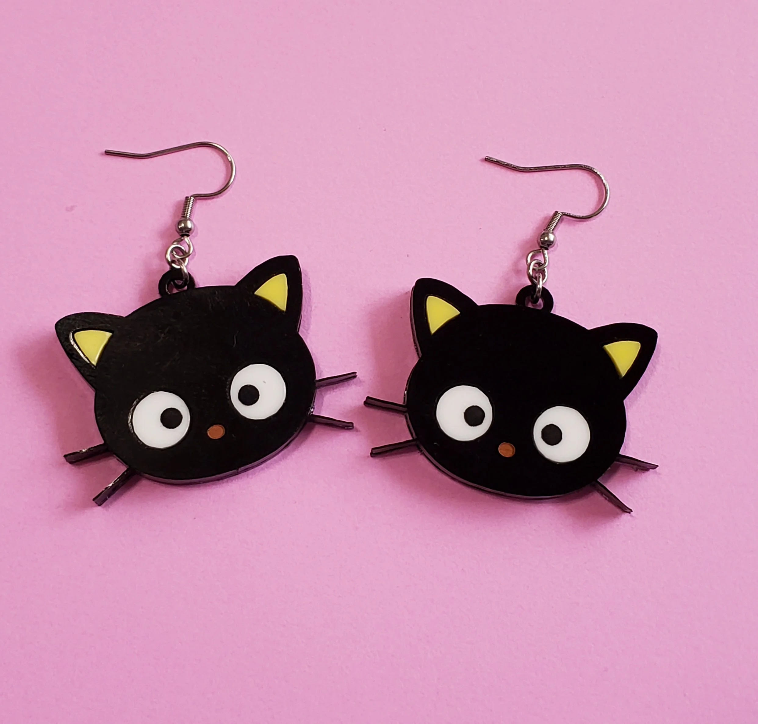 Kawaii Black Cat Earrings