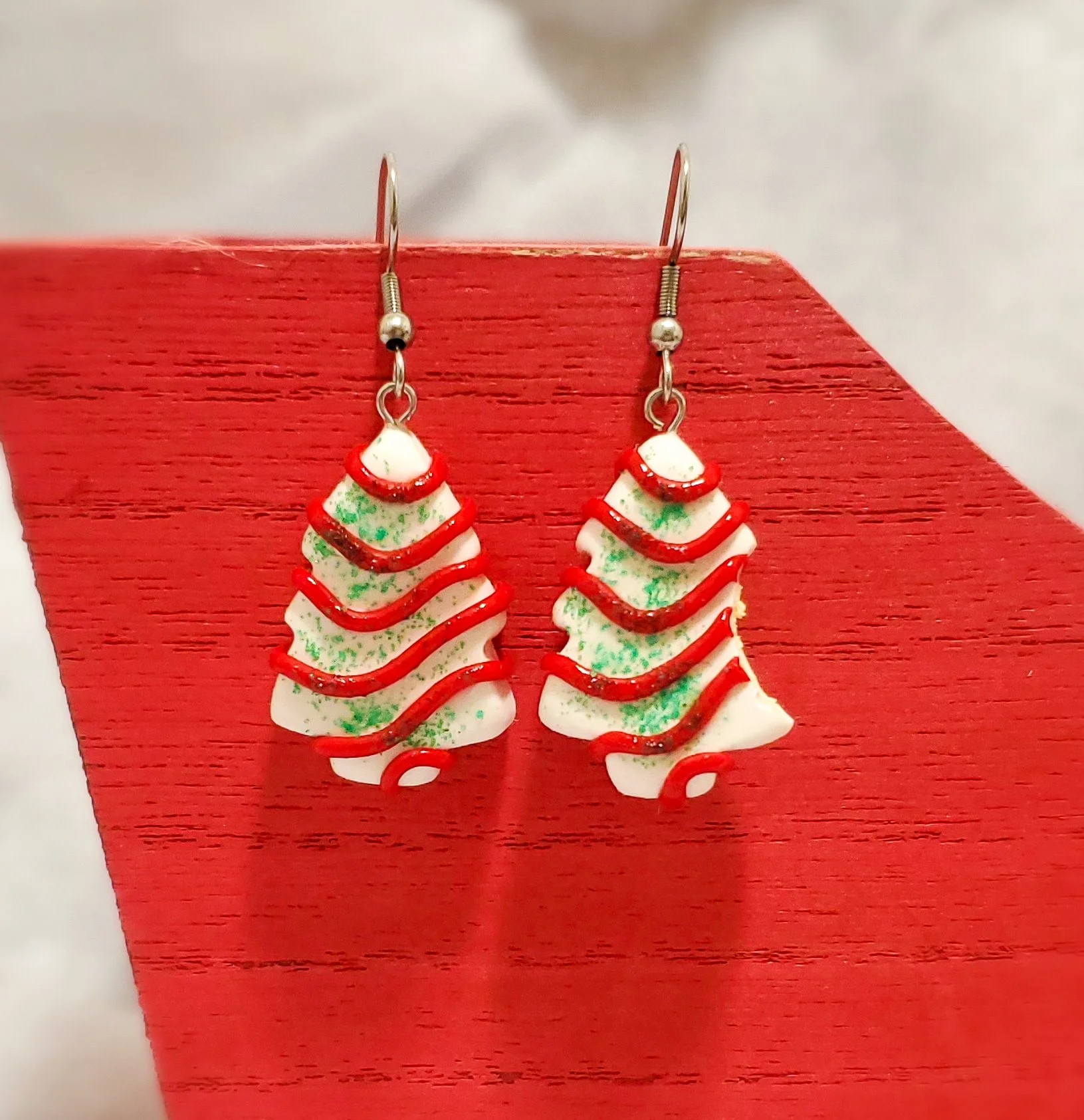 Christmas Tree Cake Earrings