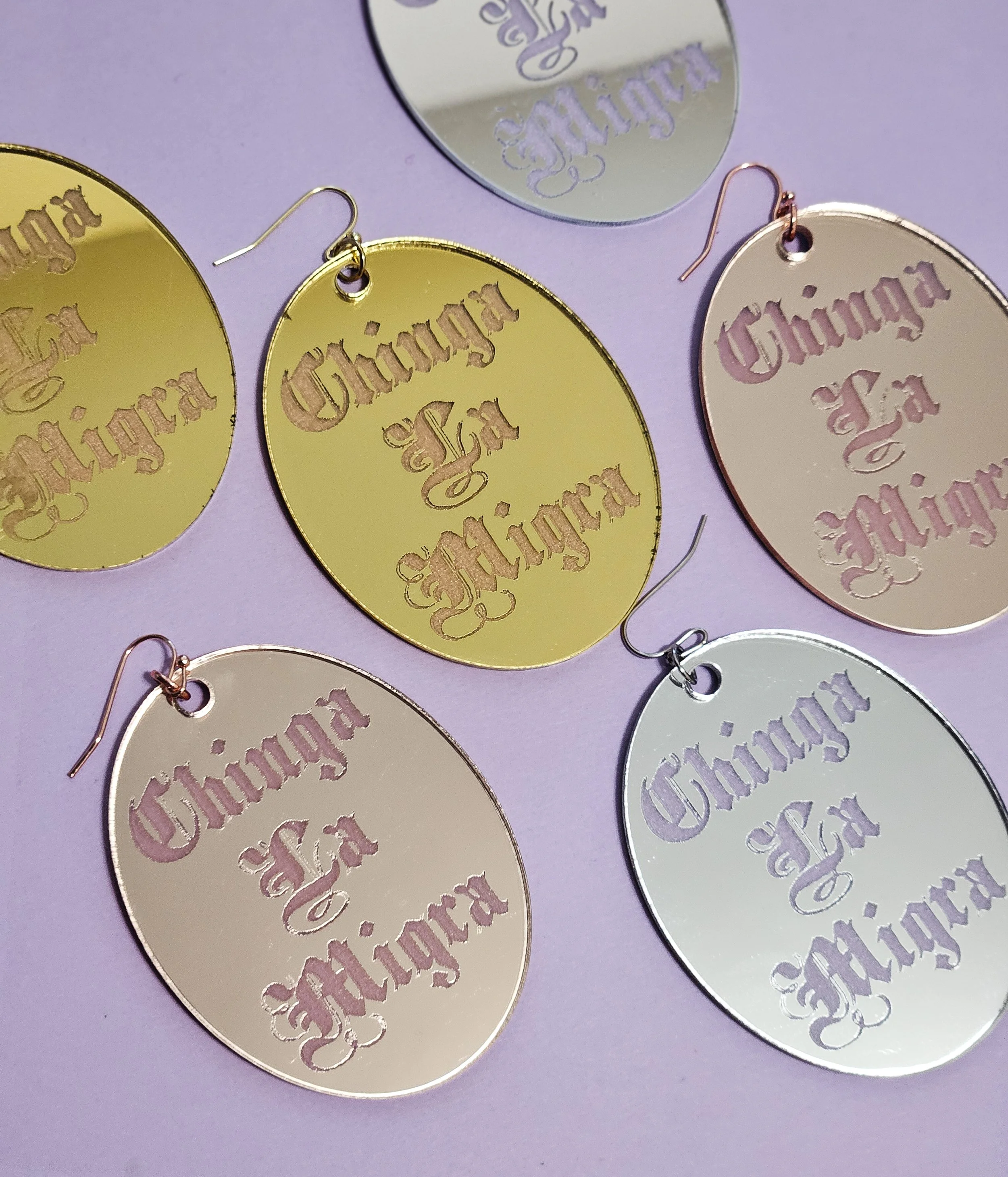 Chinga La Migra Acrylic Earrings