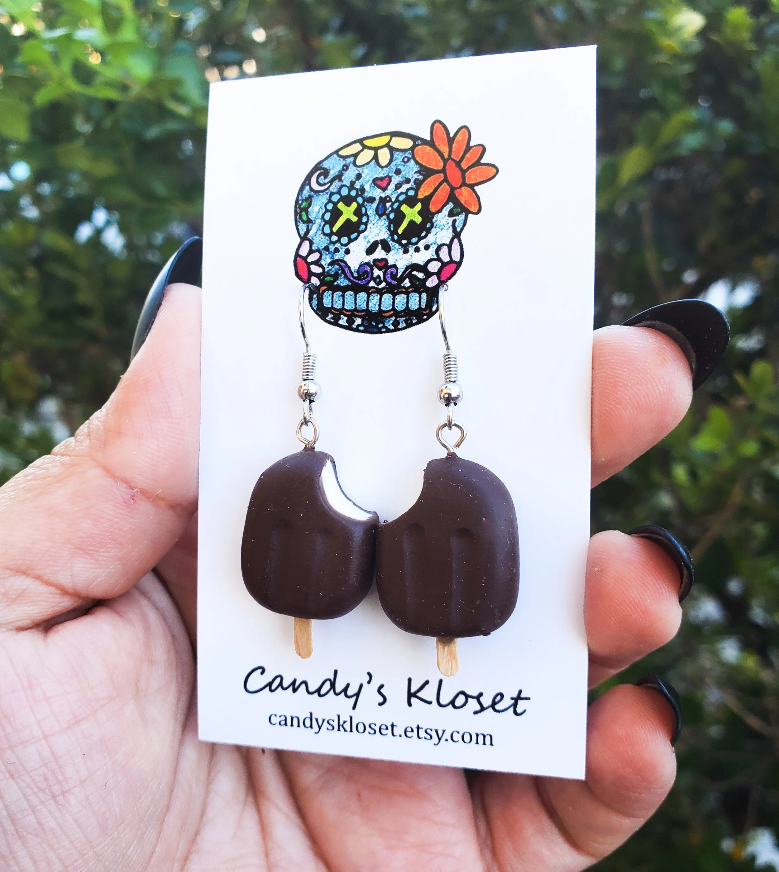 chocolate popsicle earrings